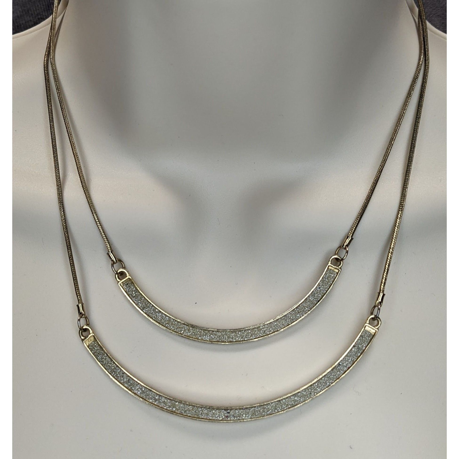 Other Claires Double Layer Glitter Crescent Necklace Size ONE SIZE - 1 Thumbnail