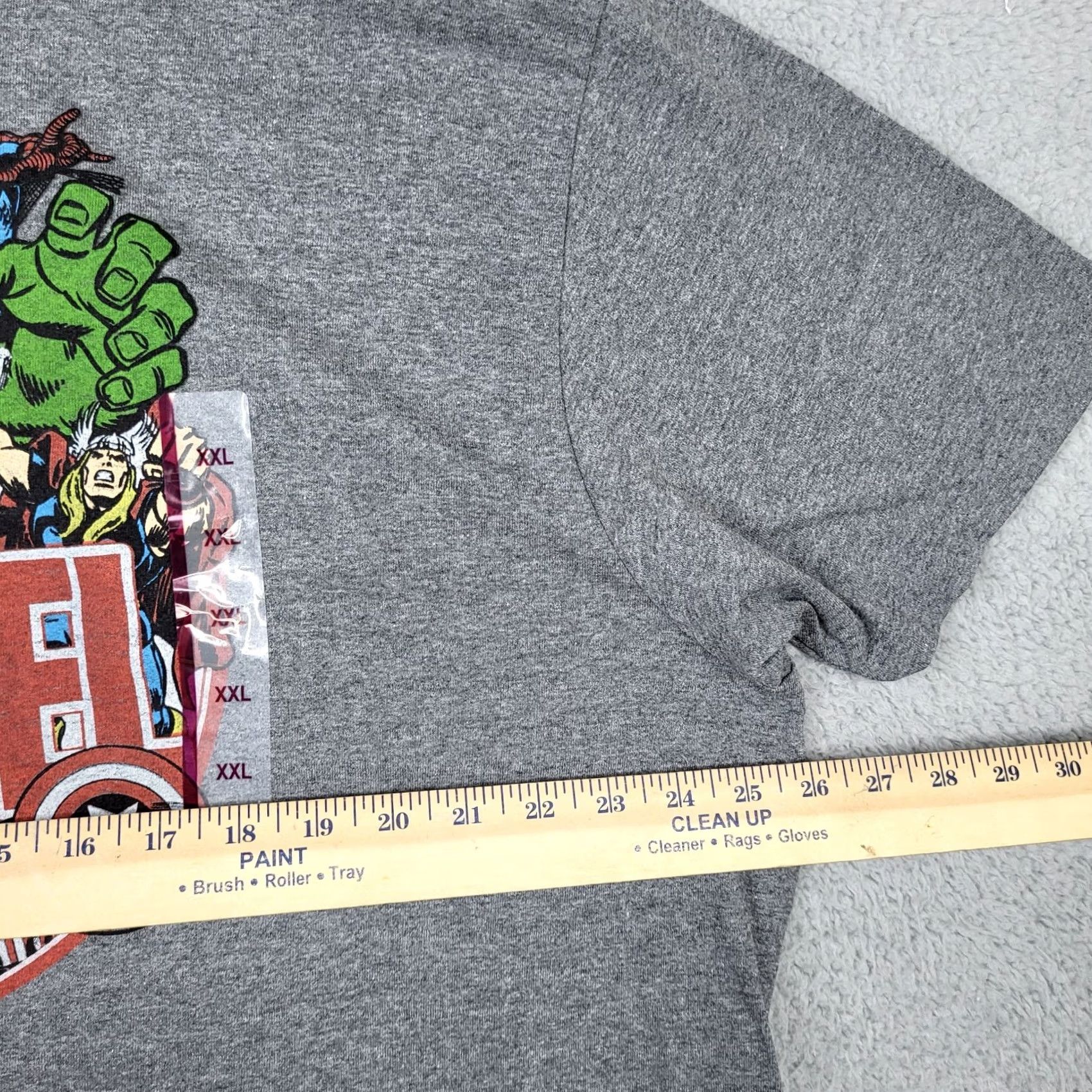 Vintage Marvel Comics Men’s Short sleeve T-Shirt XXL Gray Crew Neck Logo Casual Shirt 2XL Mens Size US 39 - 3 Thumbnail