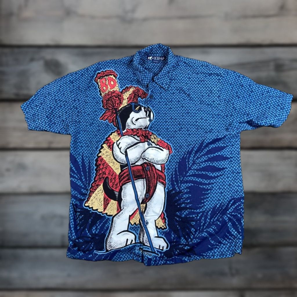Big Dogs VINTAGE Big Dogs Kahuna Shirt Adult Large Blue Geometric Loop Collar 90s Hawaiian Mens Large (US Made) Size US L / EU 52-54 / 3 - 1 Thumbnail