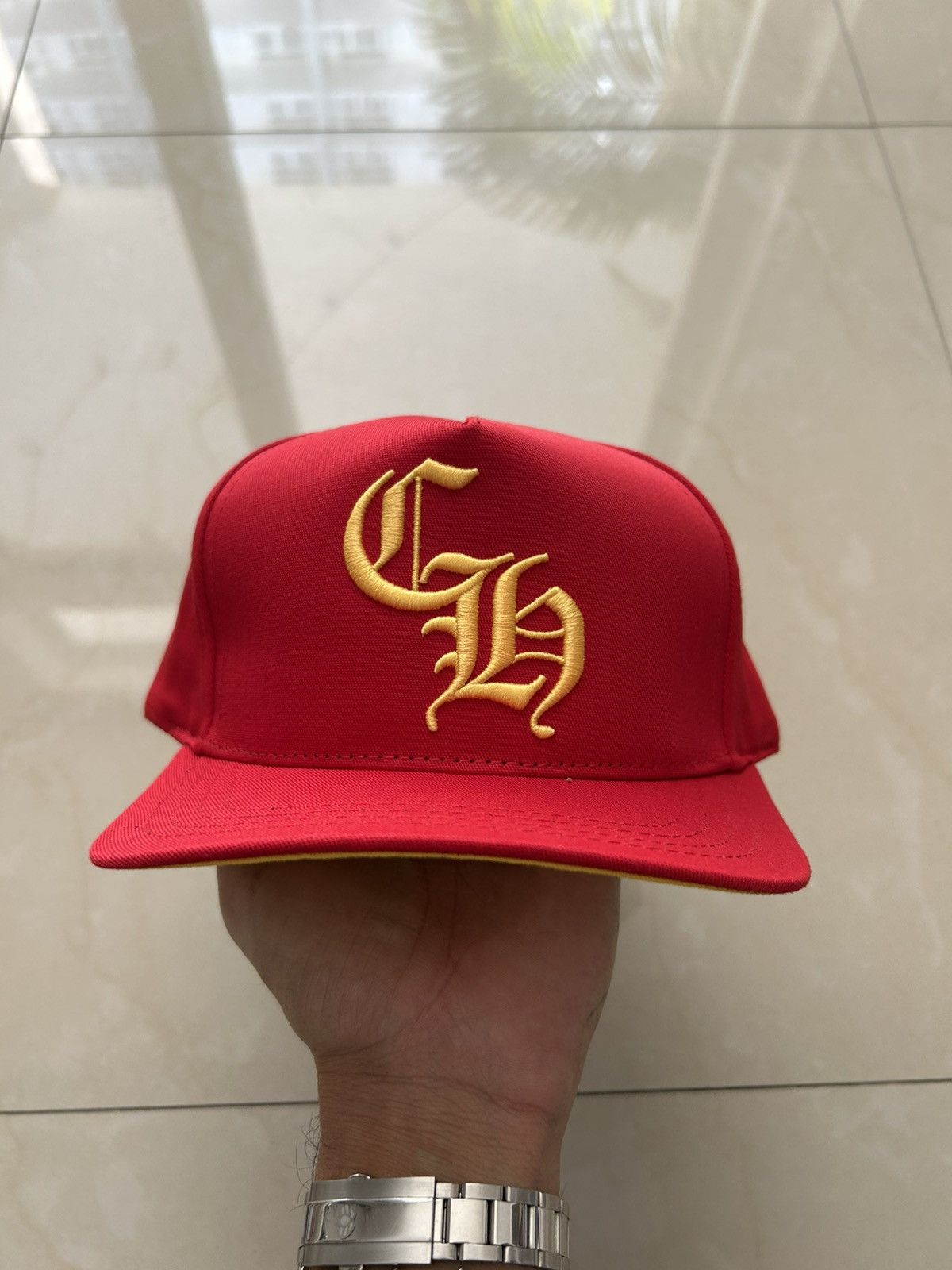 Chrome Hearts Chrome Hearts Red/Yellow Baseball Hat Size ONE SIZE - 1 Thumbnail