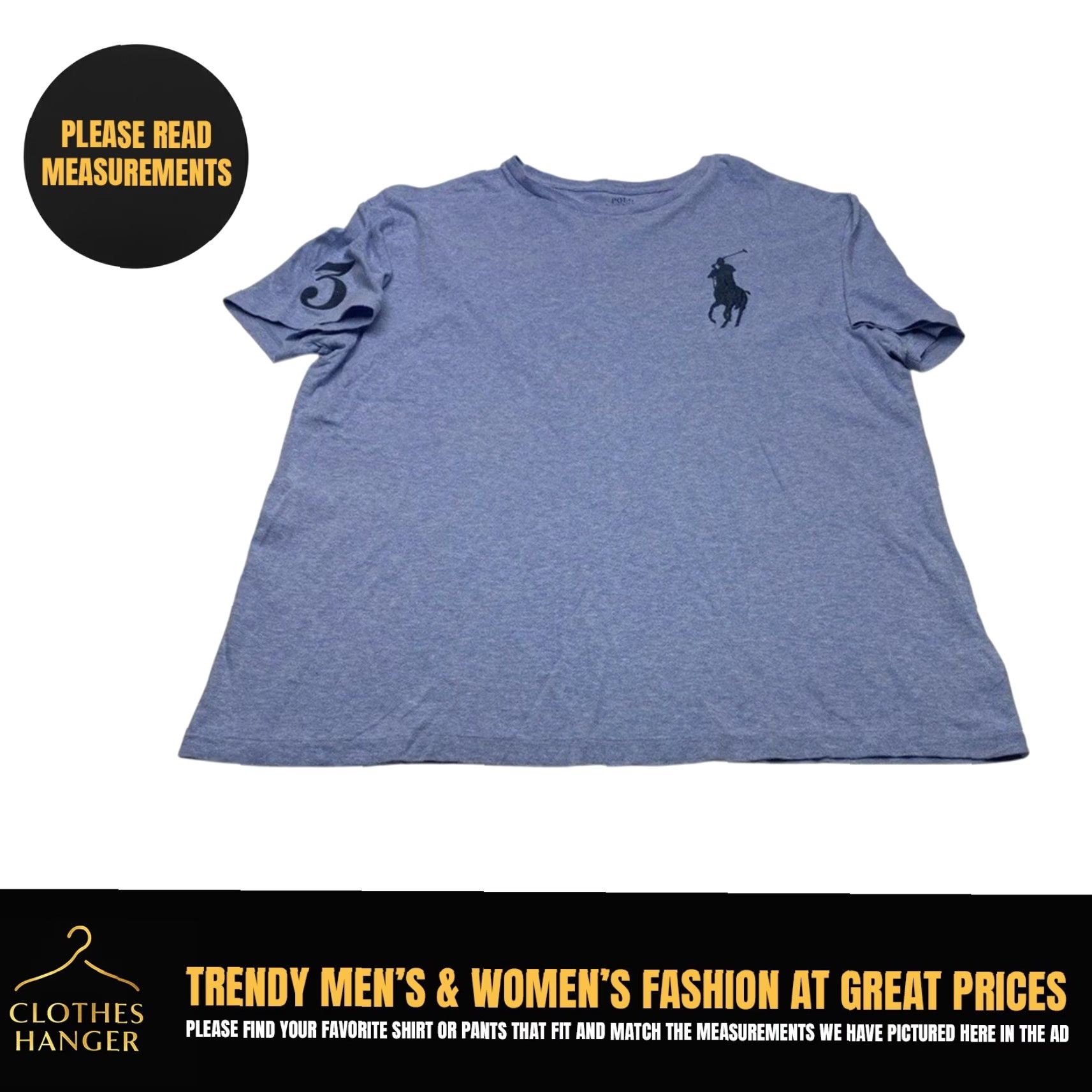 Polo Ralph Lauren Polo Ralph Lauren T-Shirt Mens Large Powder Blue #3 BIG PONY 100% CottonTAGLESS Size US L / EU 52-54 / 3 - 2 Thumbnail