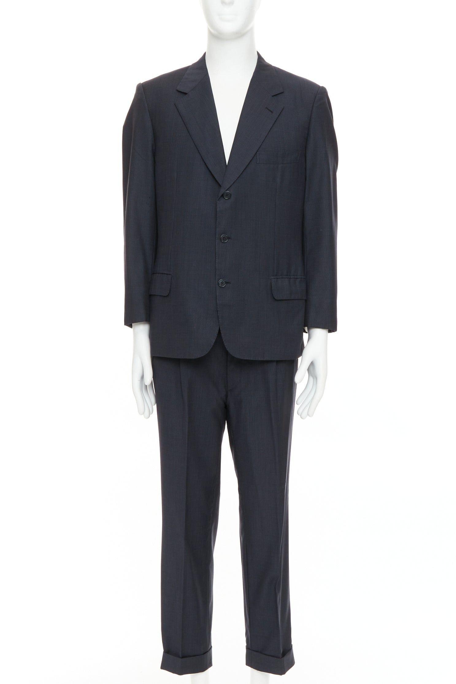 Brioni BRIONI Cesare navy pinstripe wool blazer suit set IT52 XL Size 52R - 1 Thumbnail