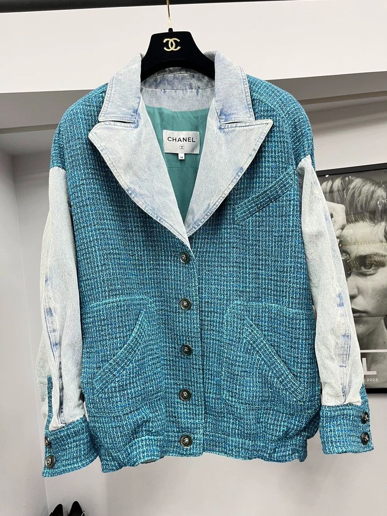 Chanel Blue Denim Woven Jacket