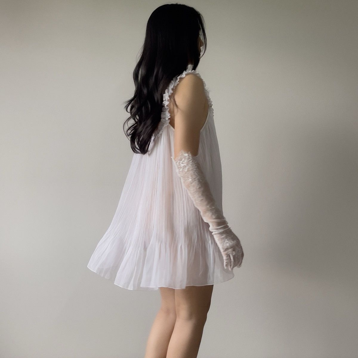 Victoria's Secret Victoria’s Secret White Chiffon Mini Slip Dress (L–XL) Size XL / US 12-14 / IT 48-50 - 8 Thumbnail