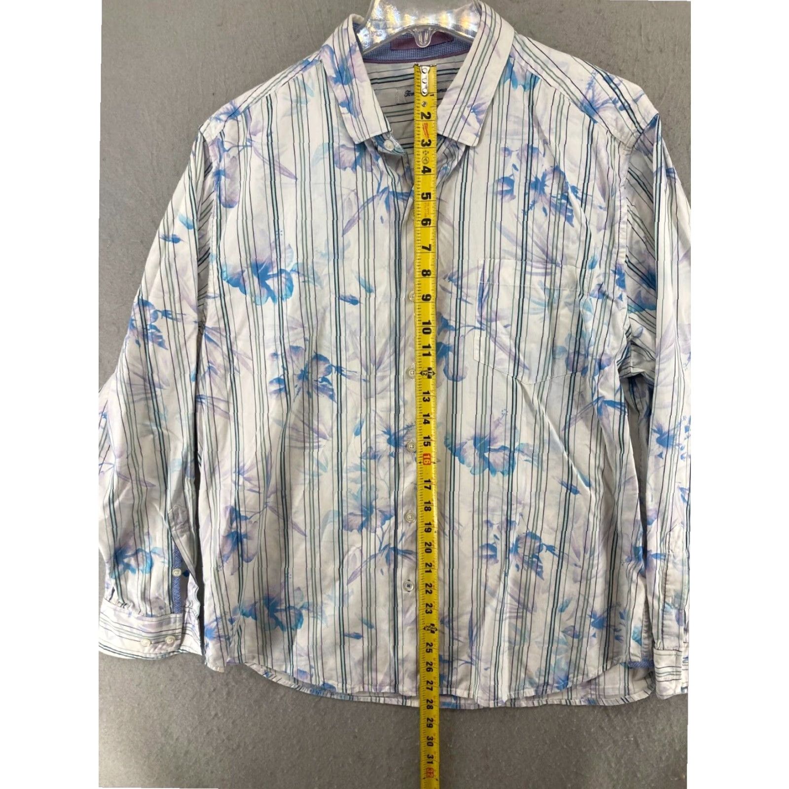 Tommy Bahama Mens Tommy Bahama XL Extra Large Shirt Floral Stripe Button Up Size US XL / EU 56 / 4 - 3 Thumbnail