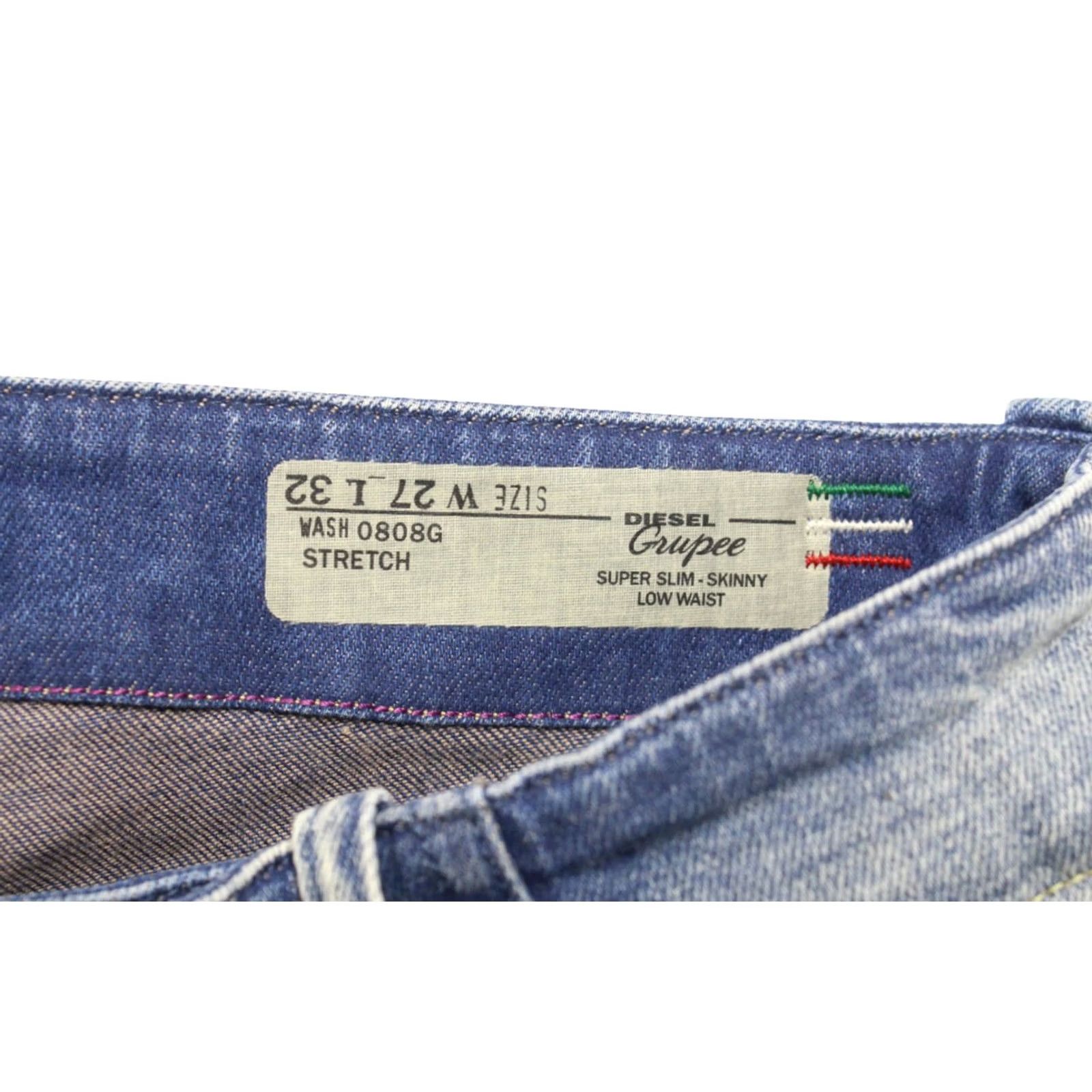 Diesel DIESEL Grupee Super Slim-Skinny Low Waist 0808G Stretch Jeans Women's W27/L32 Jeans Size 27" / US 4 / IT 40 - 7 Thumbnail