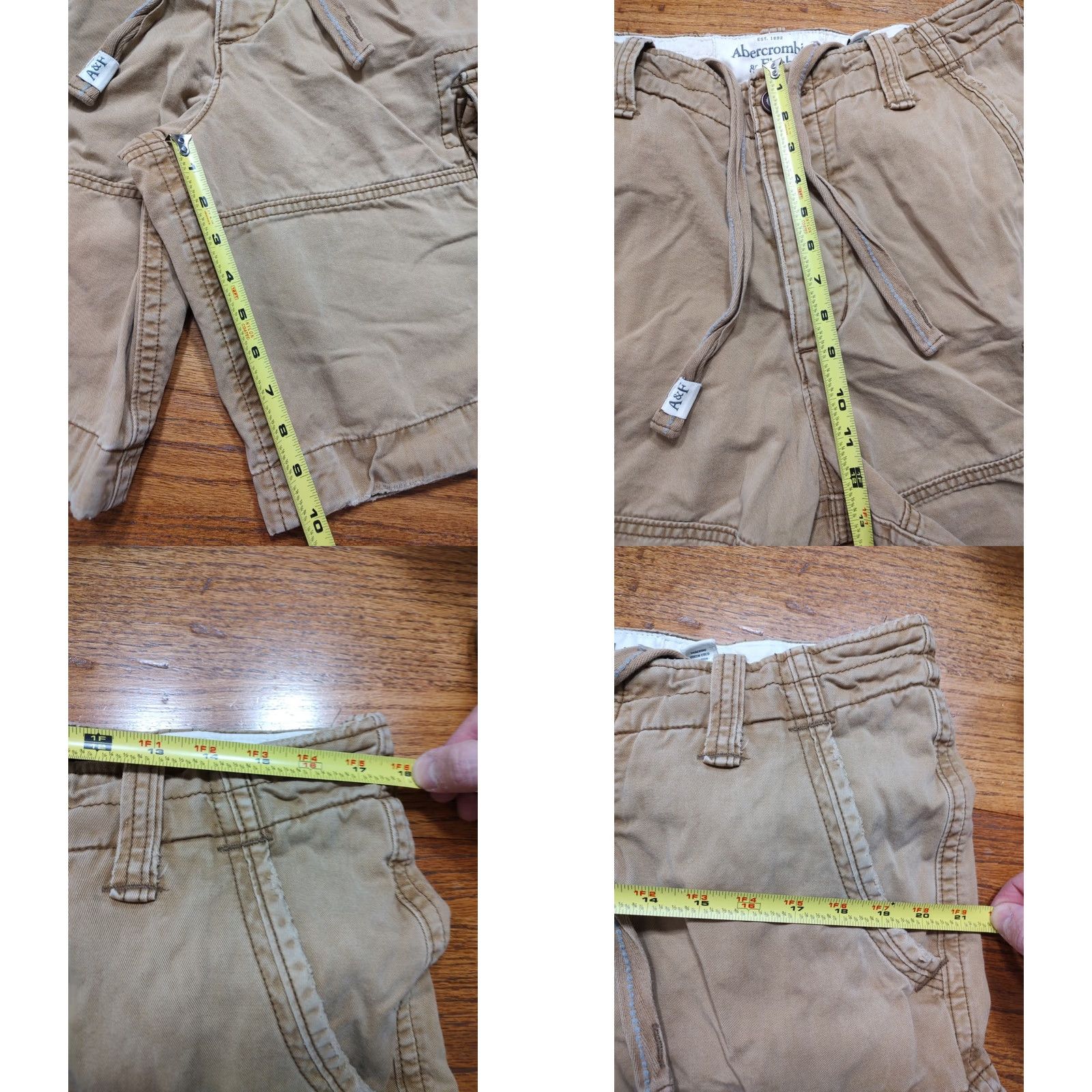 Abercrombie & Fitch VINTAGE Abercrombie & Fitch Y2k Military Brown Cargo Shorts Mens 33 Button Fly Brown Cotton Cargo 90s Army Outdoor Mensitles Size US 33 - 8 Thumbnail