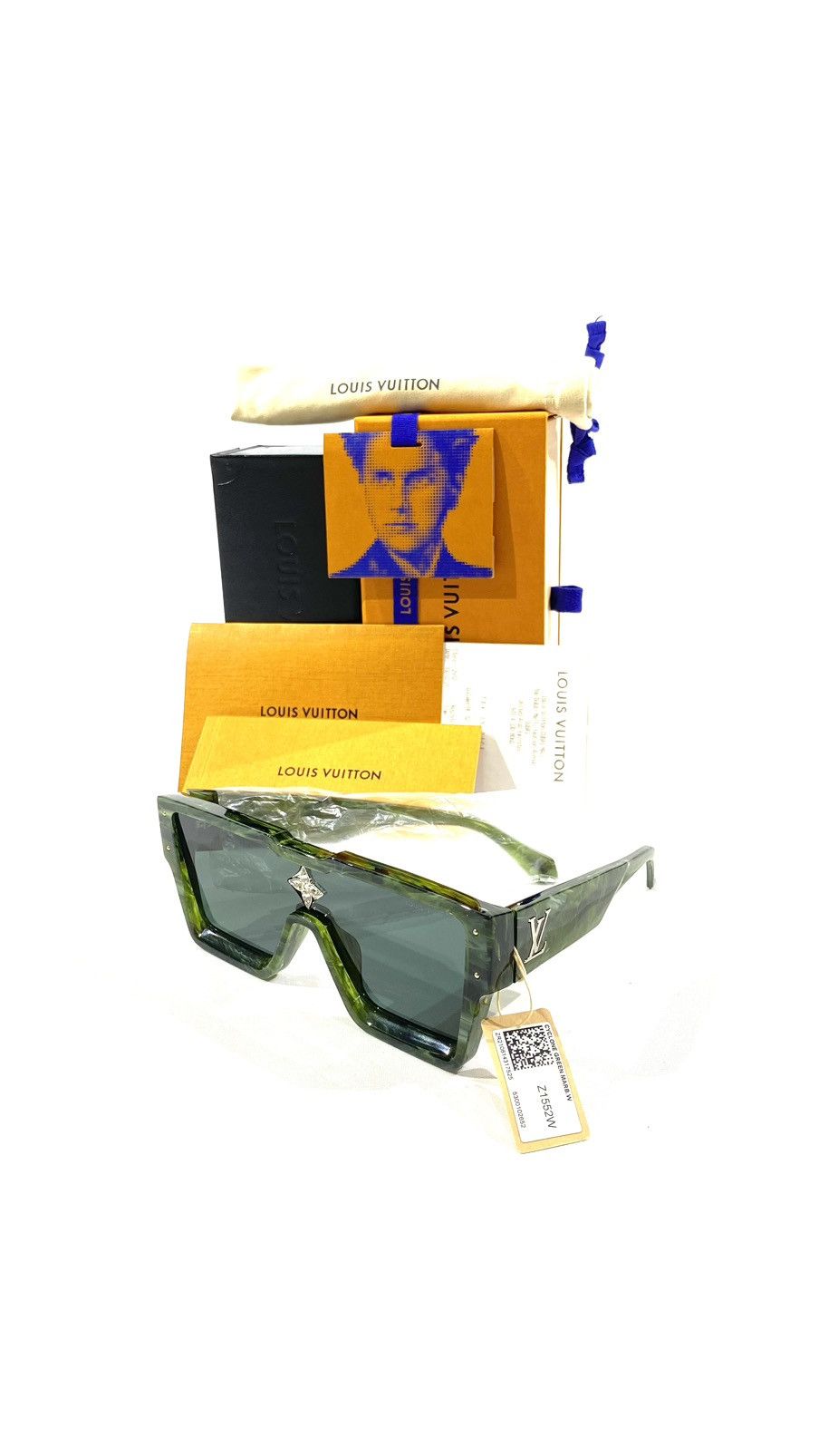 Louis Vuitton Louis Vuitton Cyclone Green Marble Sunglasses Size ONE SIZE - 1 Thumbnail
