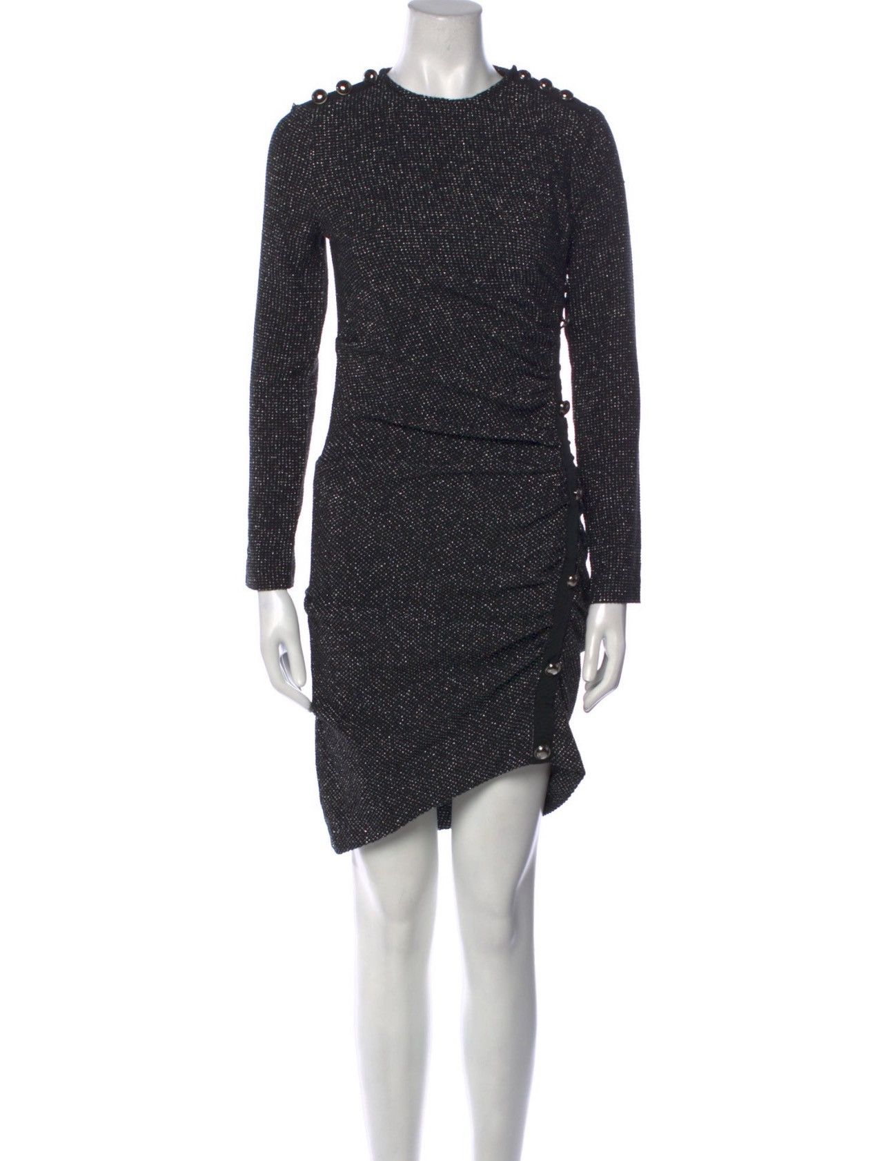 Veronica Beard Veronica Beard Black Sparkly Ruched Metallic Bodycon Dress Size XS / US 0-2 / IT 36-38 - 4 Thumbnail