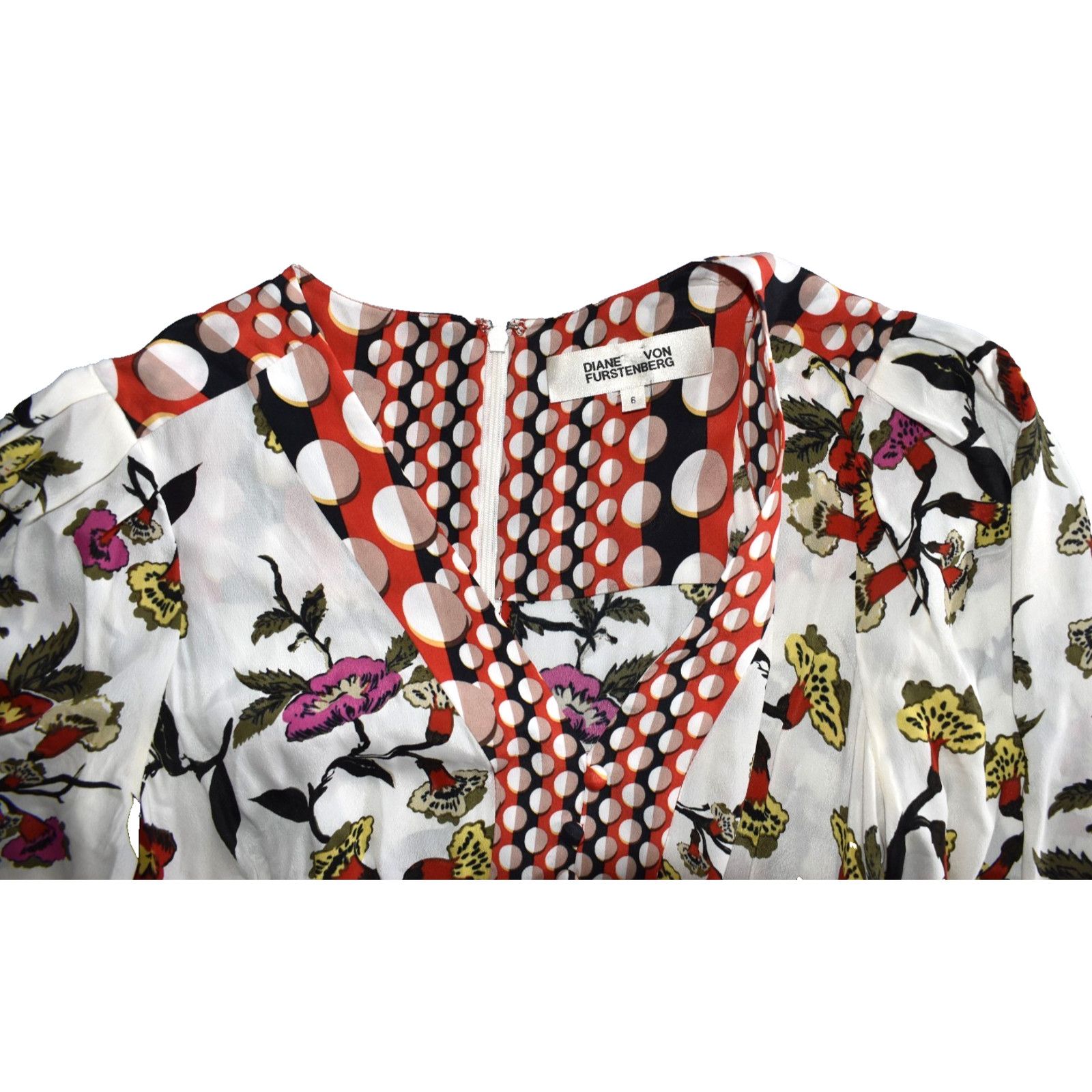 Diane von Furstenberg DIANE VON FURSTENBERG Anjali Silk Blend Floral Midi Dress 6 Size M / US 6-8 / IT 42-44 - 6 Thumbnail