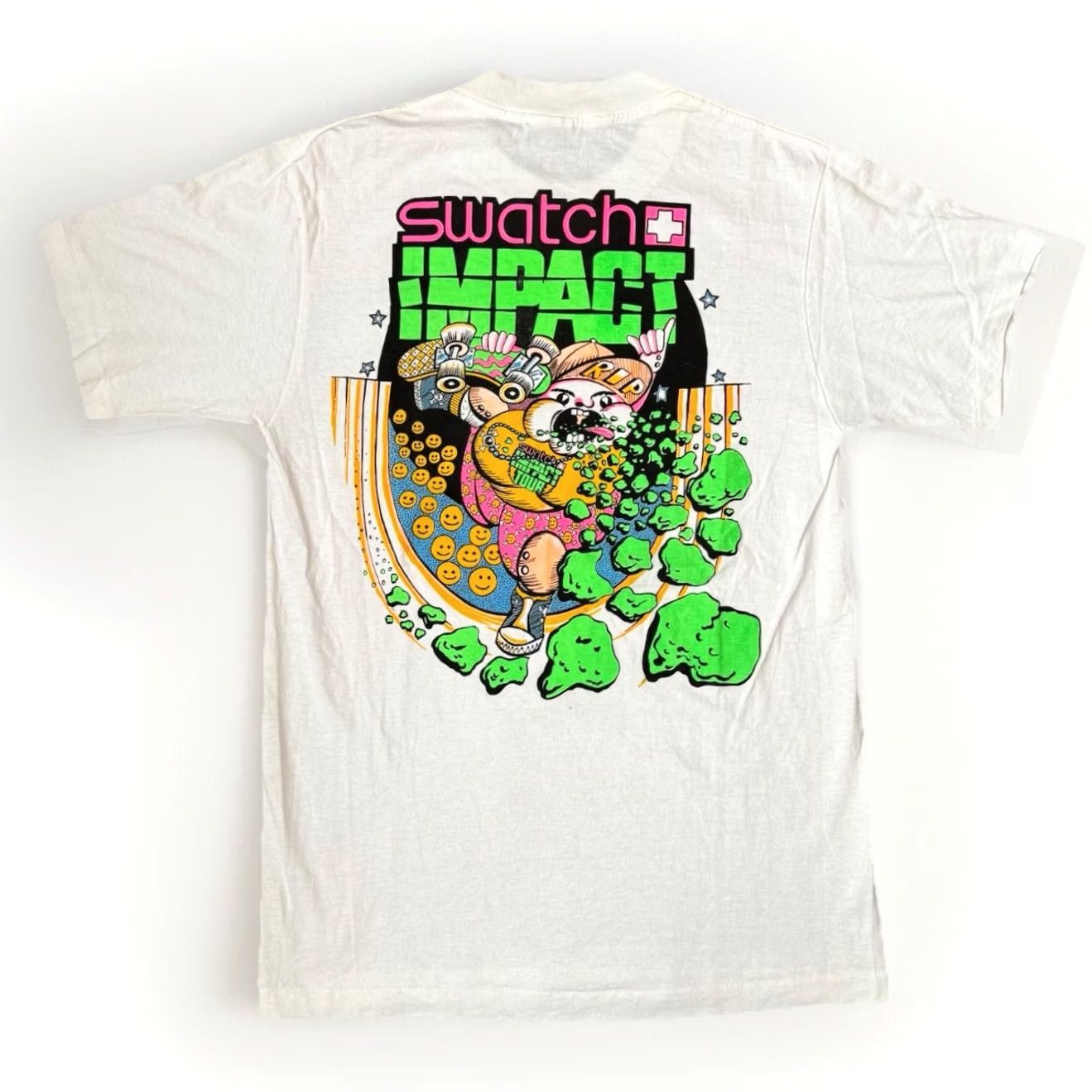 Swatch VINTAGE Swatch Impact T Shirt Mens M 80s Rare Skateboard Watches Graphic Tee Size US M / EU 48-50 / 2 - 2 Thumbnail