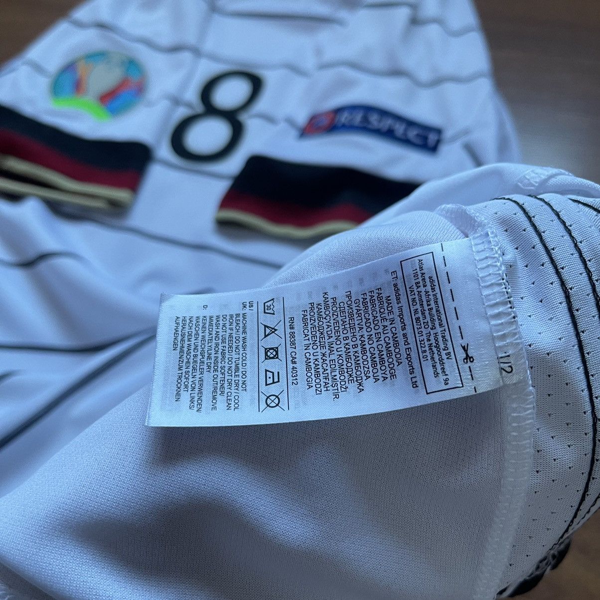 Adidas GERMANY ADIDAS 2020 EURO FOOTBALL HOME JERSEY #8 KROOS Size US L / EU 52-54 / 3 - 12 Thumbnail