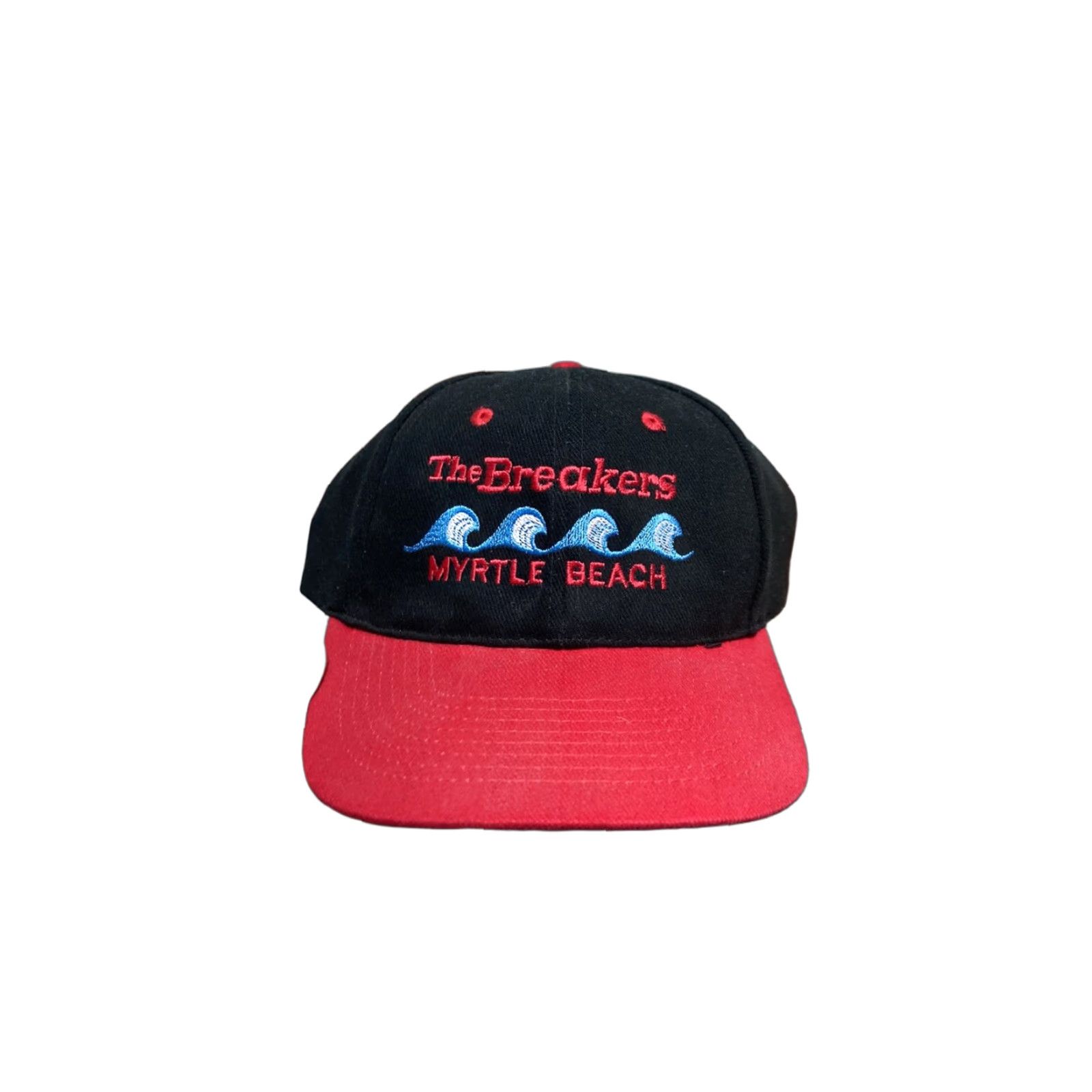 Vintage VINTAGE Myrtle Beach Snapback 90s Hat Cap Men Adjustable Black Ocean Waves The Breakers Resort Size ONE SIZE - 1 Thumbnail
