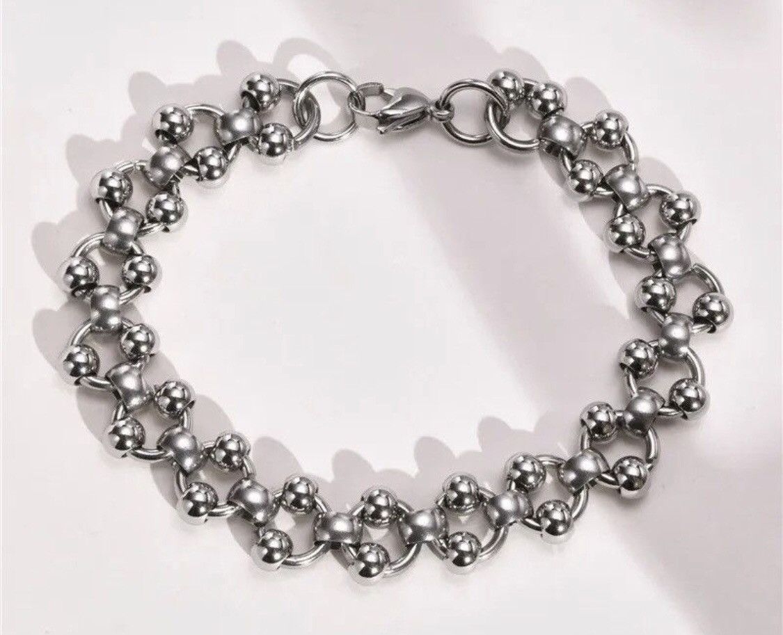 Vintage Steel Ball Bead Link Bracelet Size ONE SIZE - 1 Thumbnail