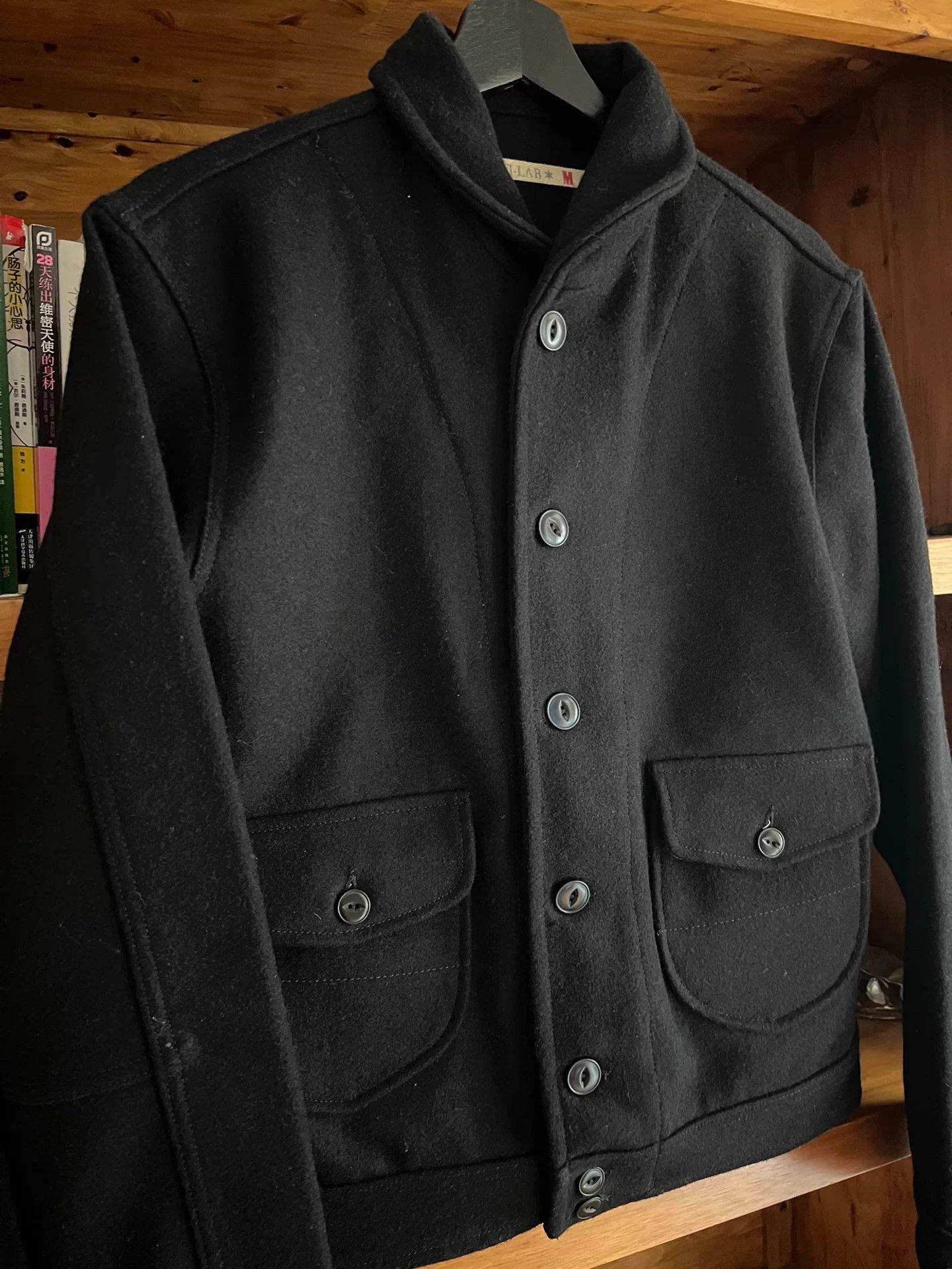 Scarti-Lab SCARTI LAB ITALY SHAWL COLLAR WOOL JACKET BLACK M Size US M / EU 48-50 / 2 - 2 Thumbnail
