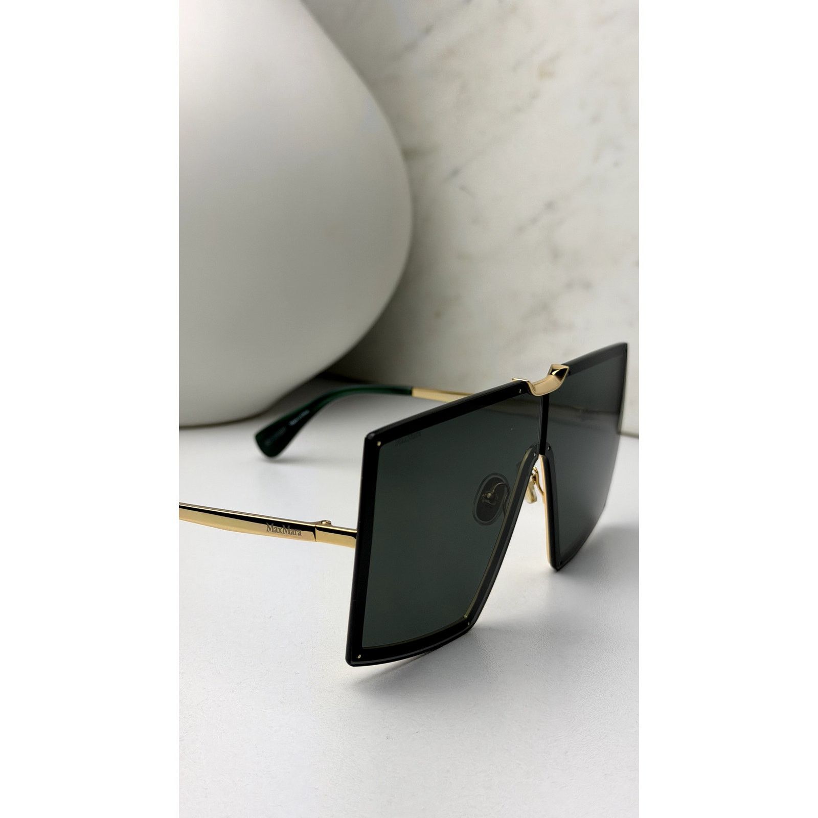 Max Mara NEW Max Mara MM0117 Oversized Sunglasses in Gold Green Size ONE SIZE - 4 Thumbnail