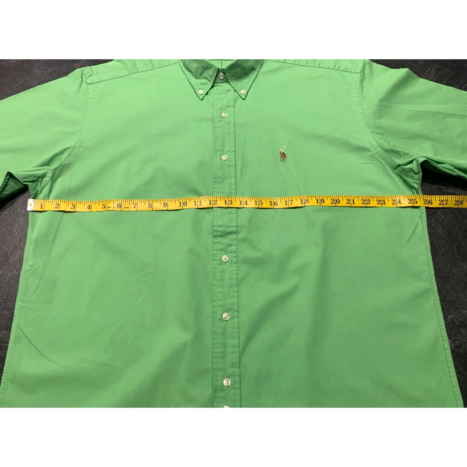 Ralph Lauren Ralph Lauren Men's Button-Up Shirt L Green Check Cotton Short Sleeve Casual Flesh Pony Size US L / EU 52-54 / 3 - 7 Thumbnail