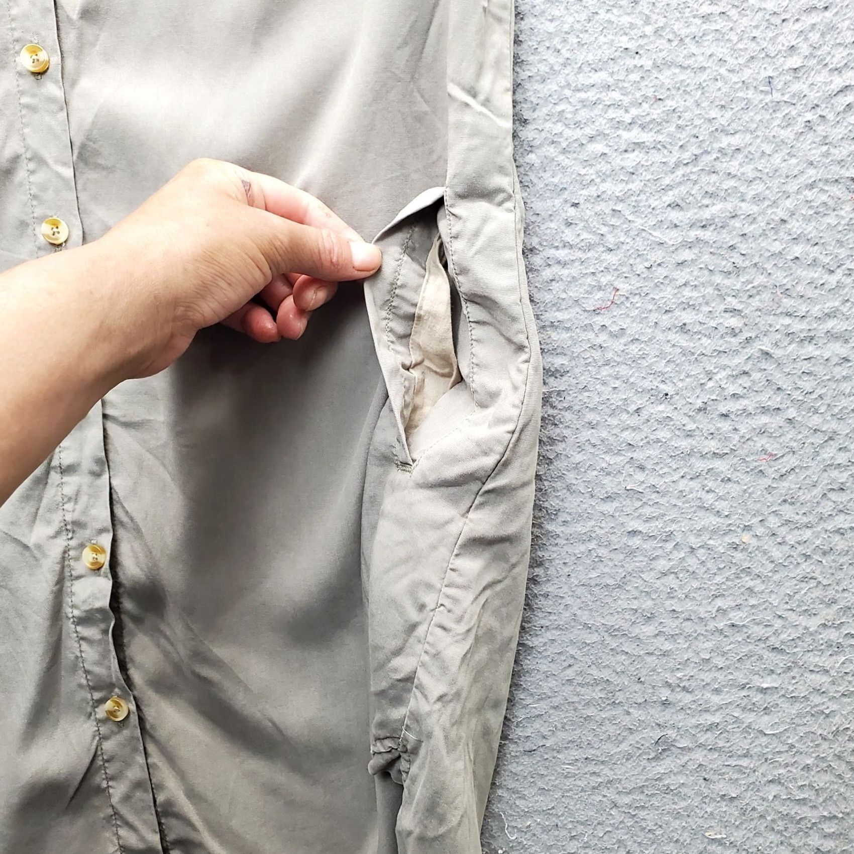 Vintage Thread & Supply Shirt Dress Women's S Gray Lyocell Roll Tab Sleeve Button Front Size S / US 4 / IT 40 - 6 Thumbnail