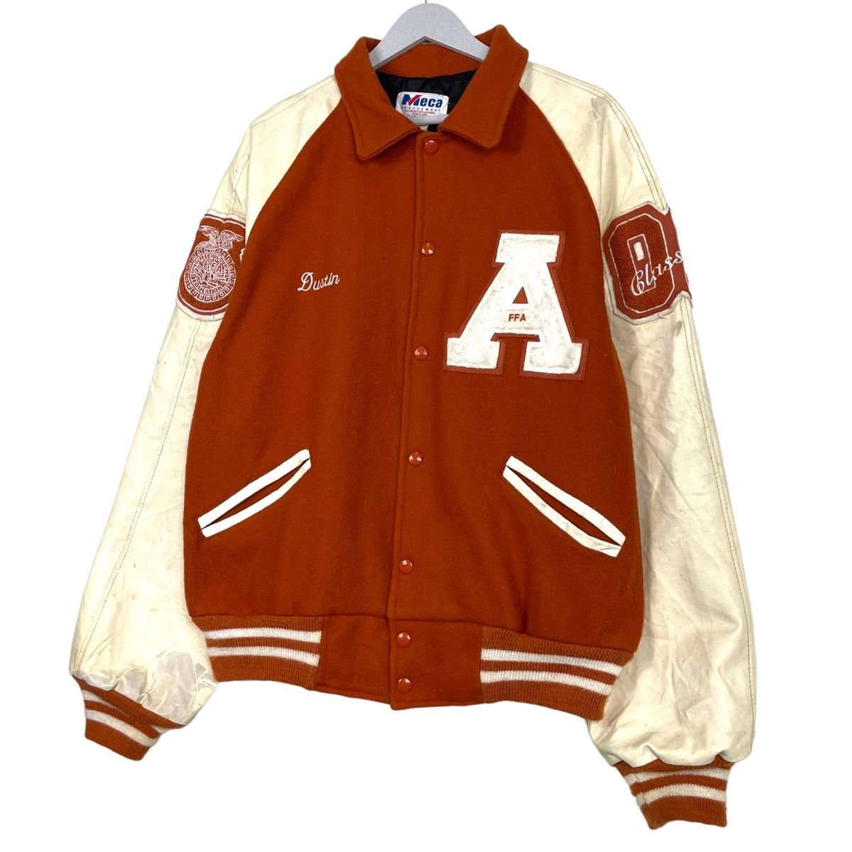 Vintage 💥90s FFA VARSITY BUTTON BOMBER JACKET Size US XL / EU 56 / 4 - 2 Thumbnail