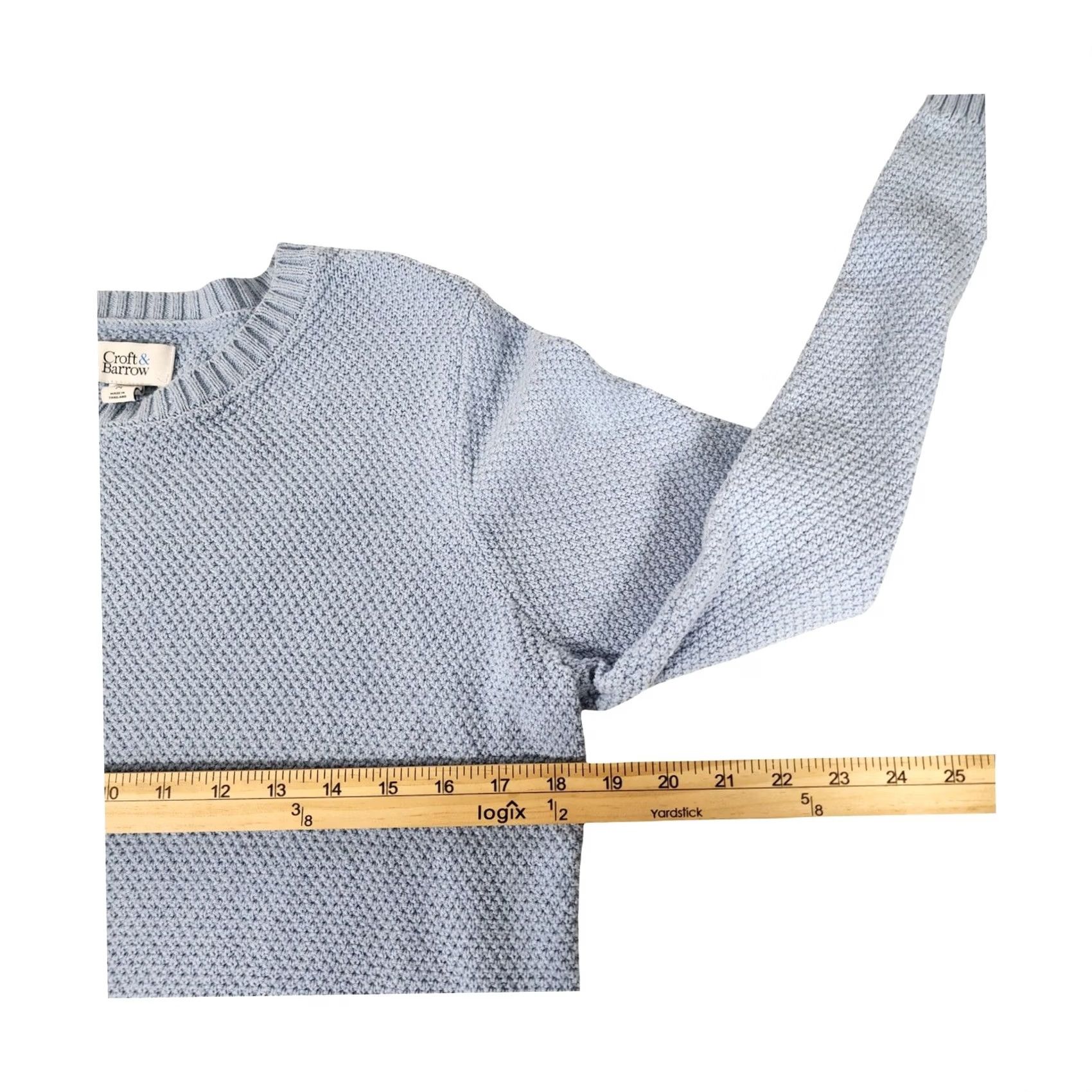 Croft & Barrow Croft & Barrow Mens Light Blue Textured Popcorn Knit Crewneck Sweater Medium Size US M / EU 48-50 / 2 - 5 Thumbnail