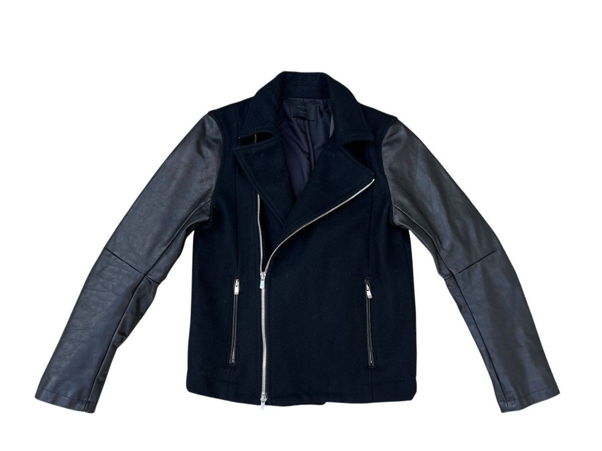 Leather STUDIOUS Japan Asymmetrical Wool Cowhide Leather Jacket Size US S / EU 44-46 / 1 - 2 Thumbnail