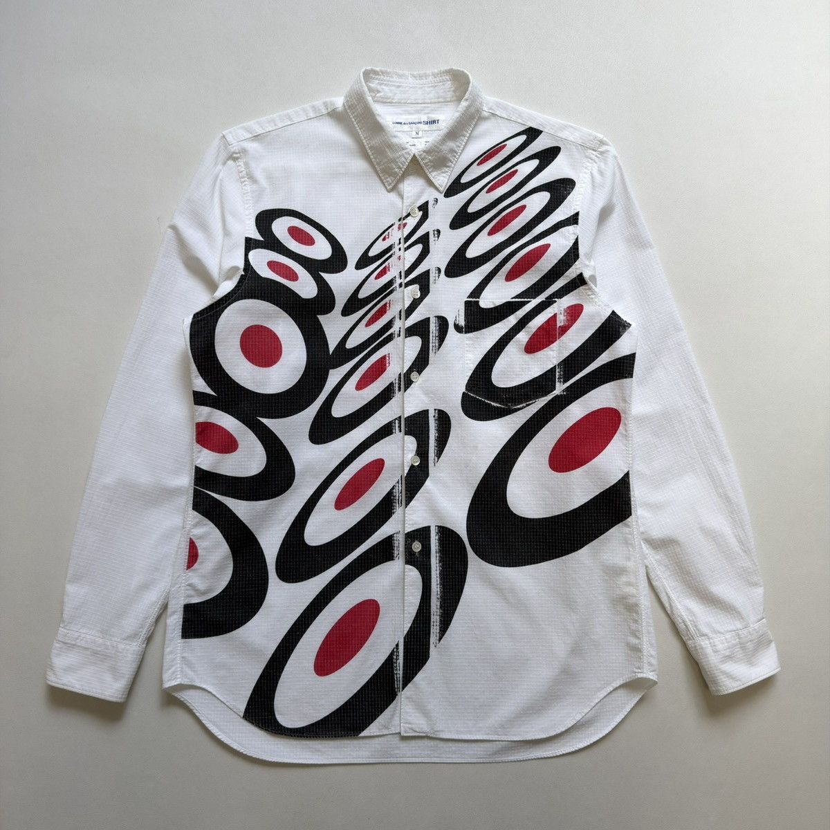 Comme des Garcons ‘Mod Target Print’ White Cotton Shirt Size US M / EU 48-50 / 2 - 16 Thumbnail