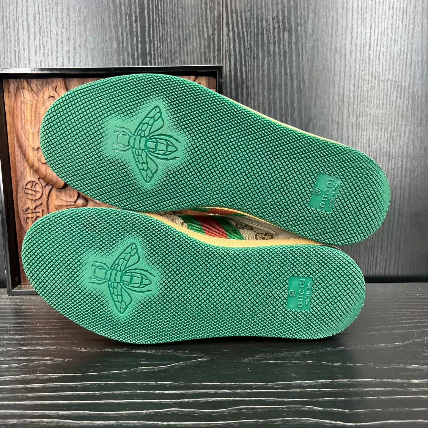 Gucci Gucci Women's Gray Green Dirty Sneaker 35 Like New Size US 4.5 / IT 34.5 - 5 Thumbnail