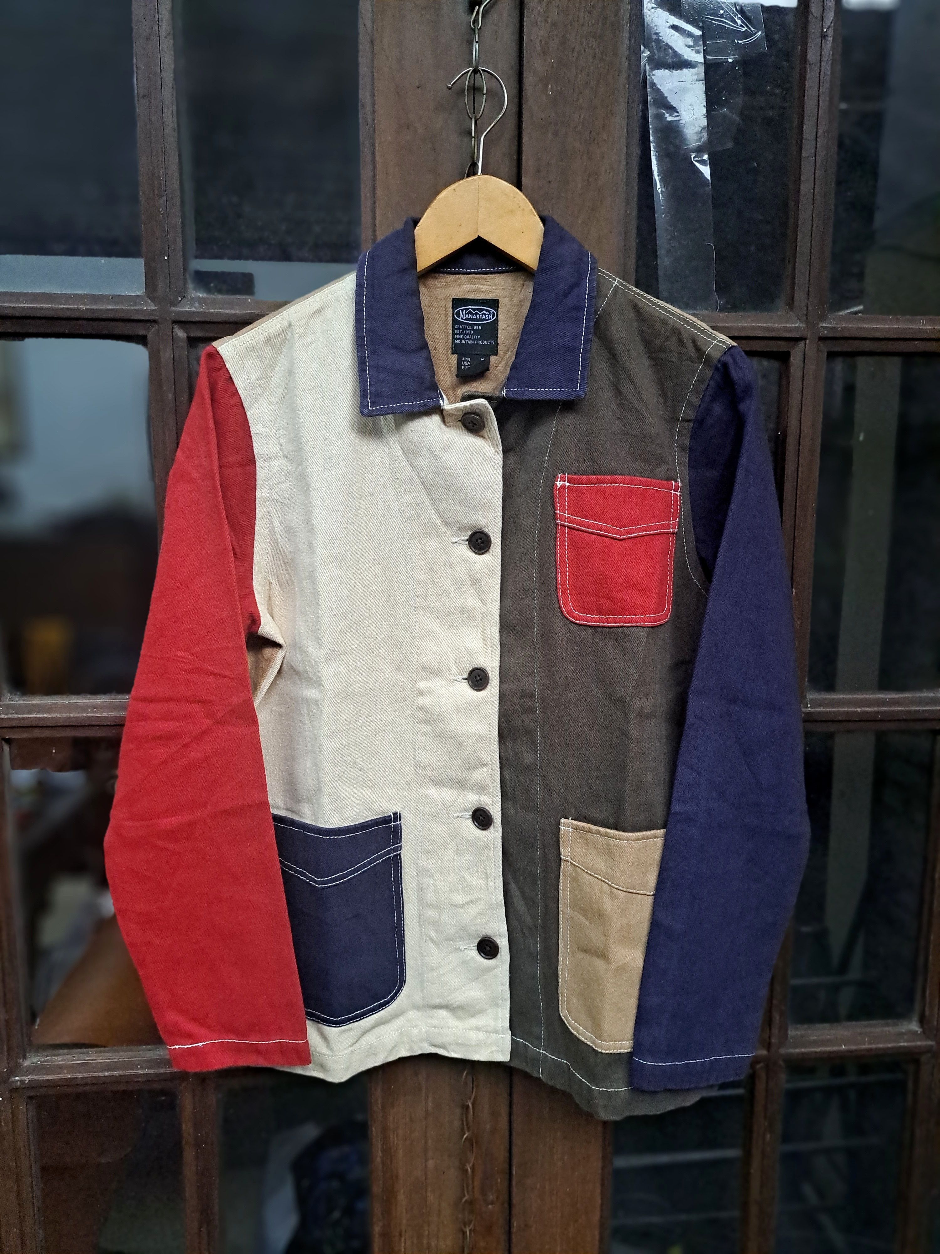 Manastash Hemp Chore Jacket Colorblock Mens Small USA