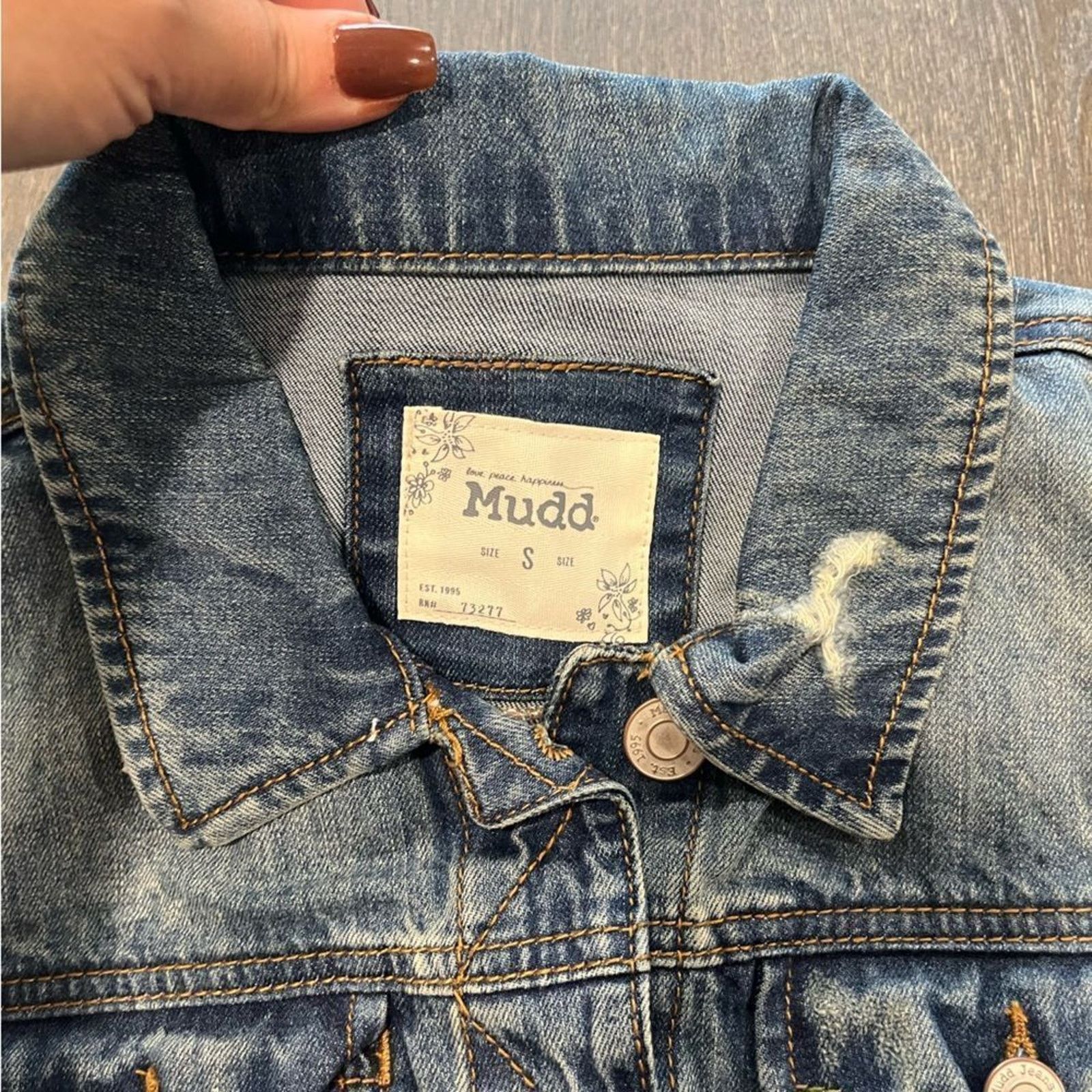 Vintage NWOT Mudd Juniors Distressed Jean Jacket - Size S Size S / US 4 / IT 40 - 10 Thumbnail