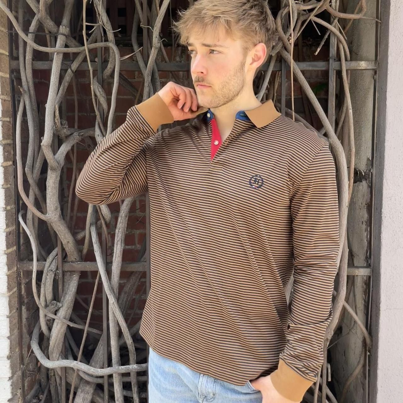 Tommy Hilfiger NWOT Tommy Hilfiger Rugby Polo Shirt Sz L Black & beige Size US L / EU 52-54 / 3 - 4 Thumbnail