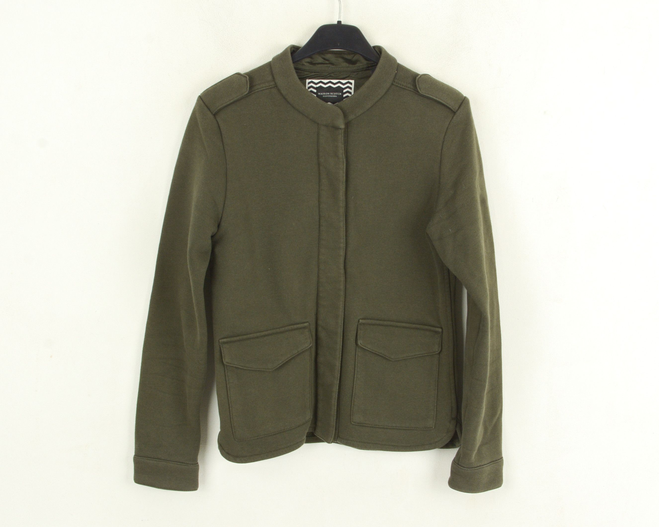 Maison Scotch Women S Jacket Cotton Coat Blazer Military Field Army Short Size S / US 4 / IT 40 - 1 Thumbnail