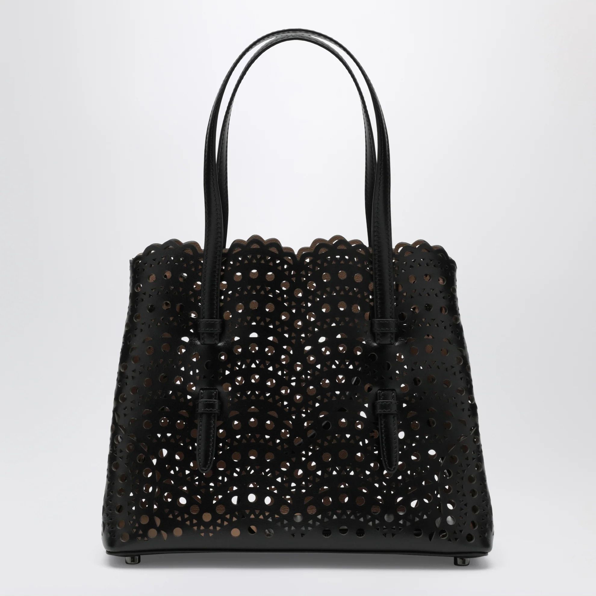 Alaia o1d2blof0426 Size: OS / Calfskin Leather Handbag in Black Size ONE SIZE - 4 Thumbnail