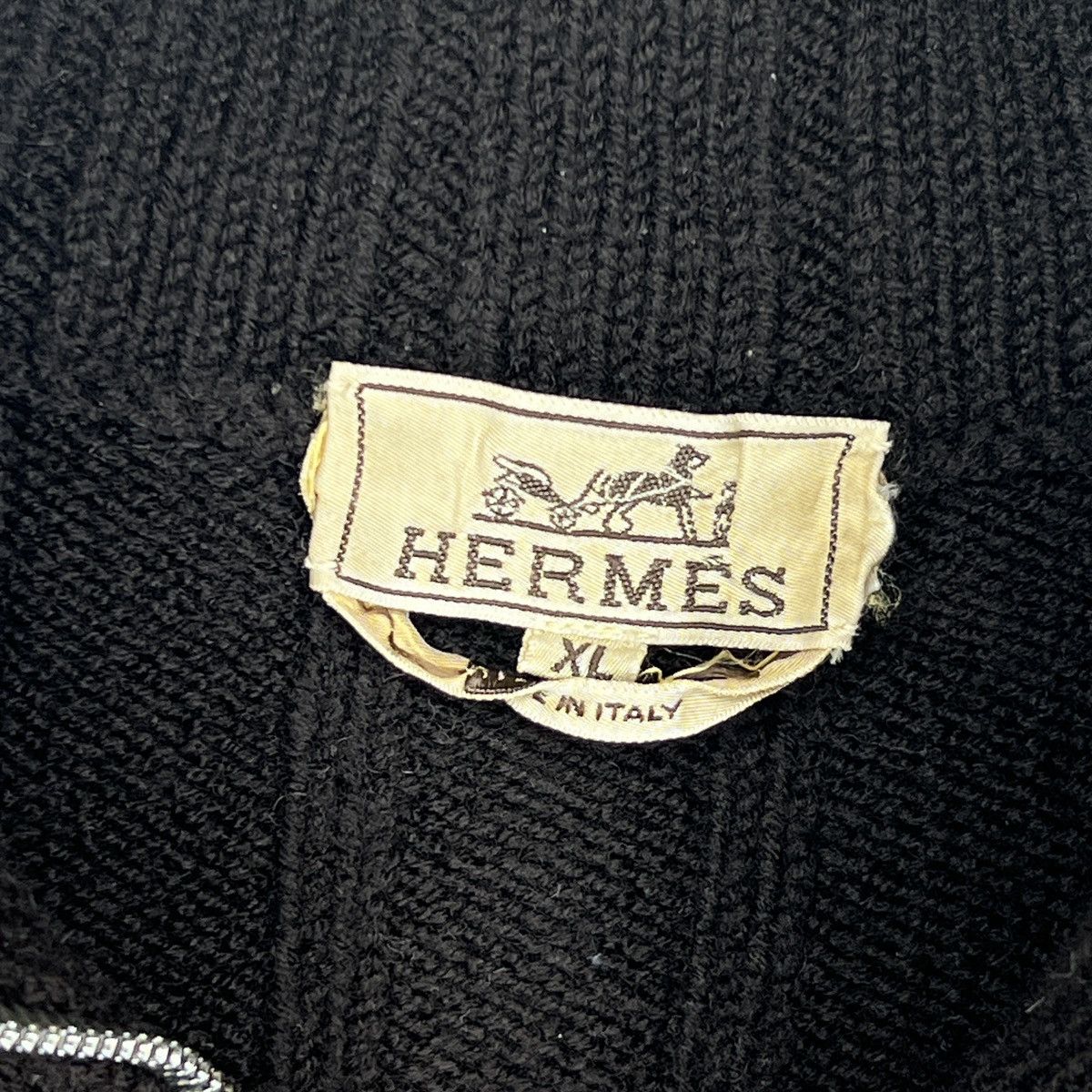 Hermes HERMES Brown Wool Ribbed Full Zip Sweater Italy Riri Size US L / EU 52-54 / 3 - 5 Thumbnail
