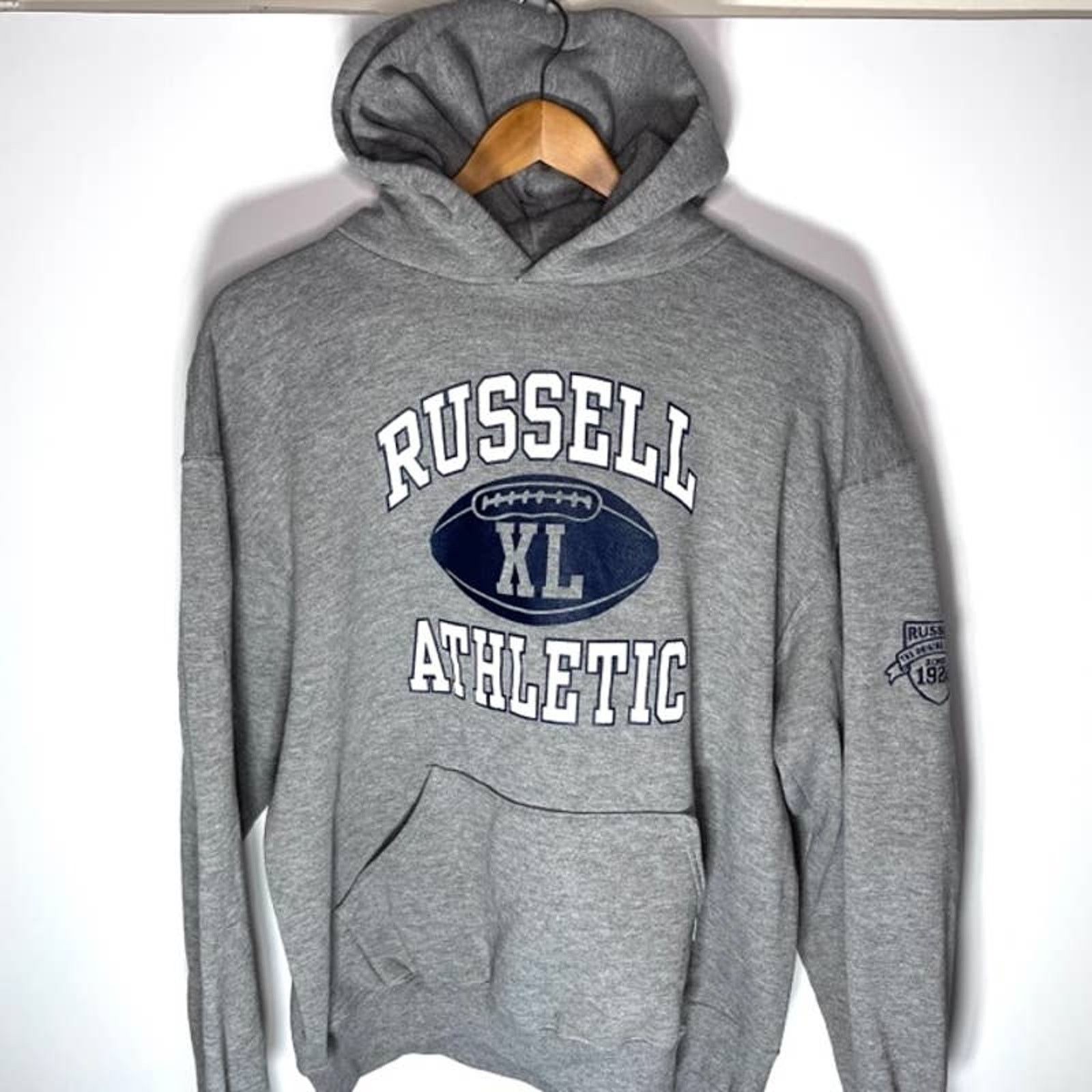 Russell Athletic 2000's Russell Athletic Spellout Pullover Hoodie Grey Medium Size US M / EU 48-50 / 2 - 1 Thumbnail