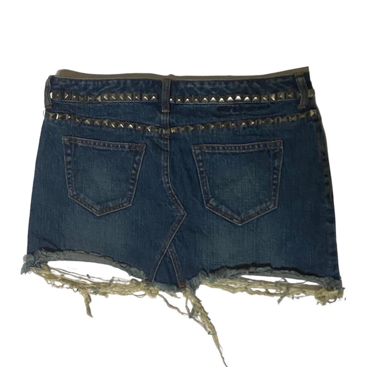 Bape Bapy by A BATHING APE Punk Gothic Distressed Denim Skirt Size 32" / US 10 / IT 46 - 4 Thumbnail