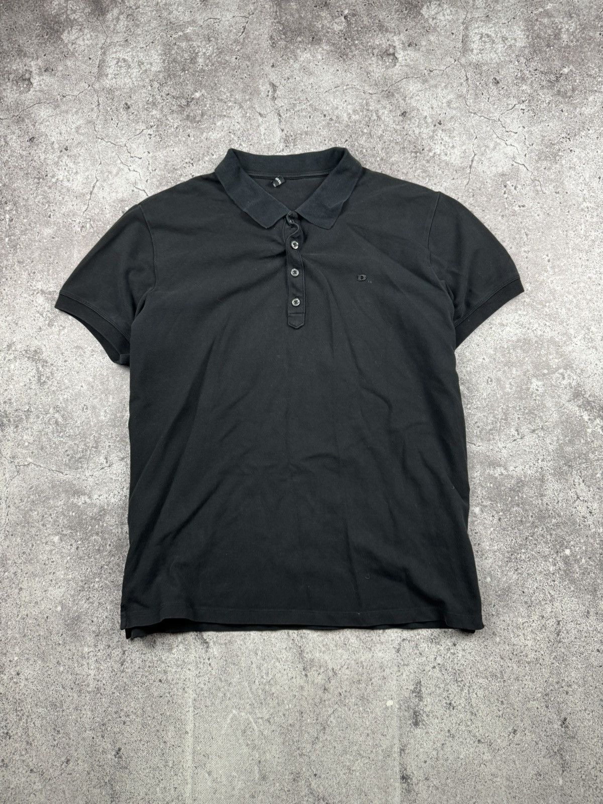 Diesel × Vintage Vintage 90s Diesel Y2K Black Polo Hype Streetwear Size L Size US L / EU 52-54 / 3 - 1 Thumbnail