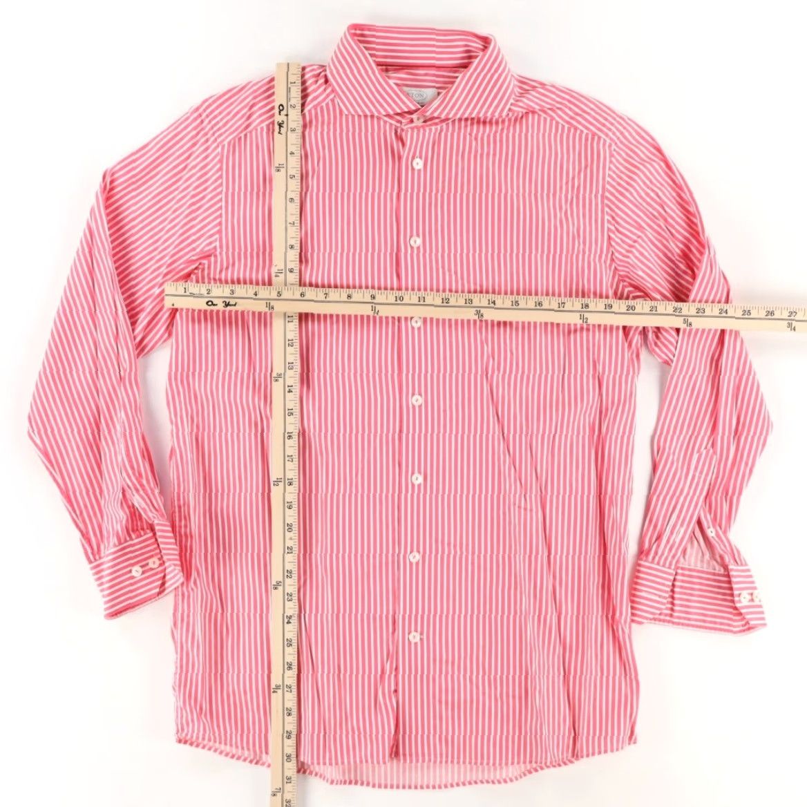 Eton Eton Contemporary Shirt Men Pink 42 16 1/2 Dress Striped Long Sleeve Button Up Shirt Size 42R - 3 Thumbnail
