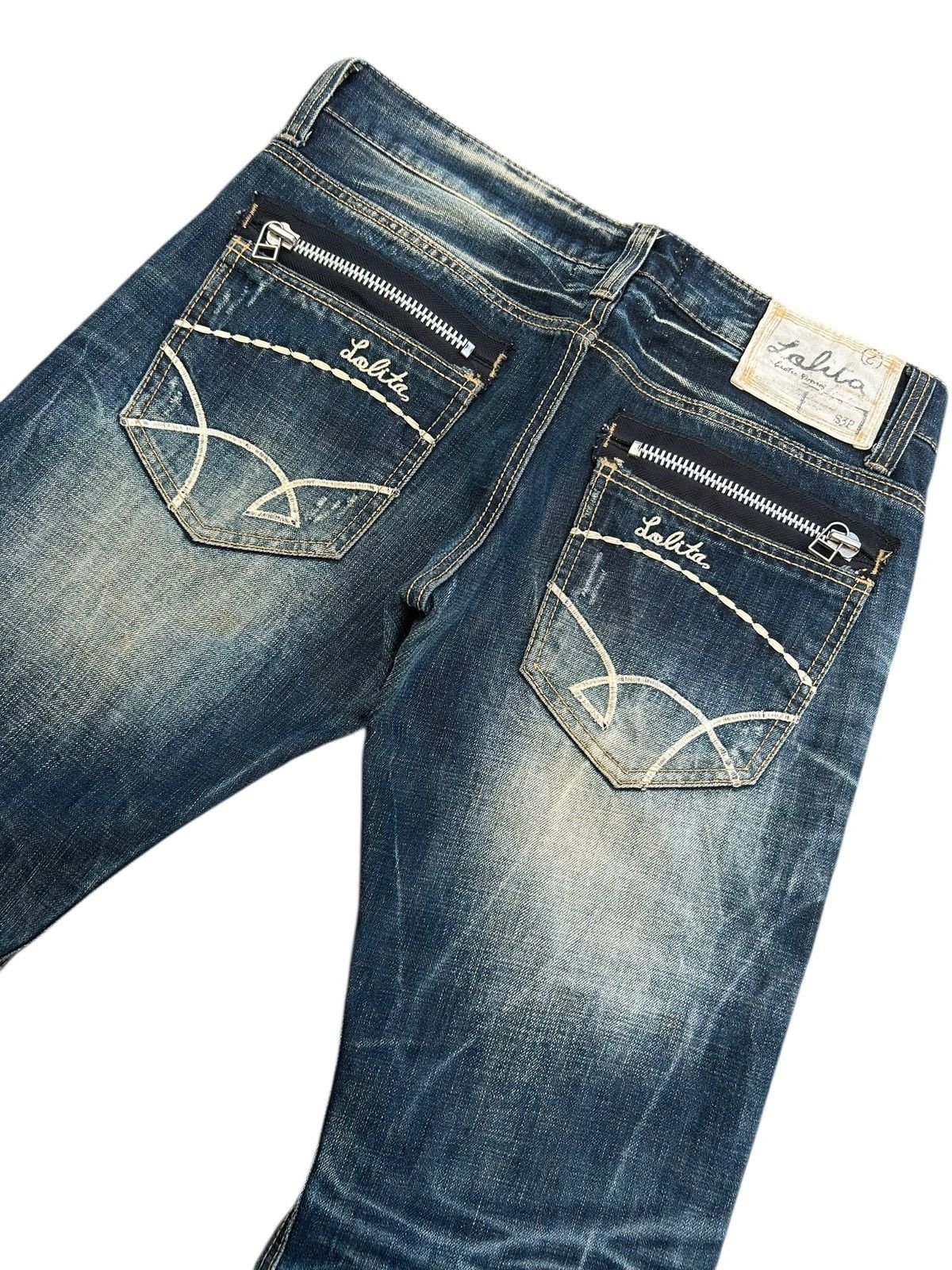 Kapital Flare Yoshitomo Nara Lolita Distressed Denim Jeans Size US 34 / EU 50 - 9 Thumbnail
