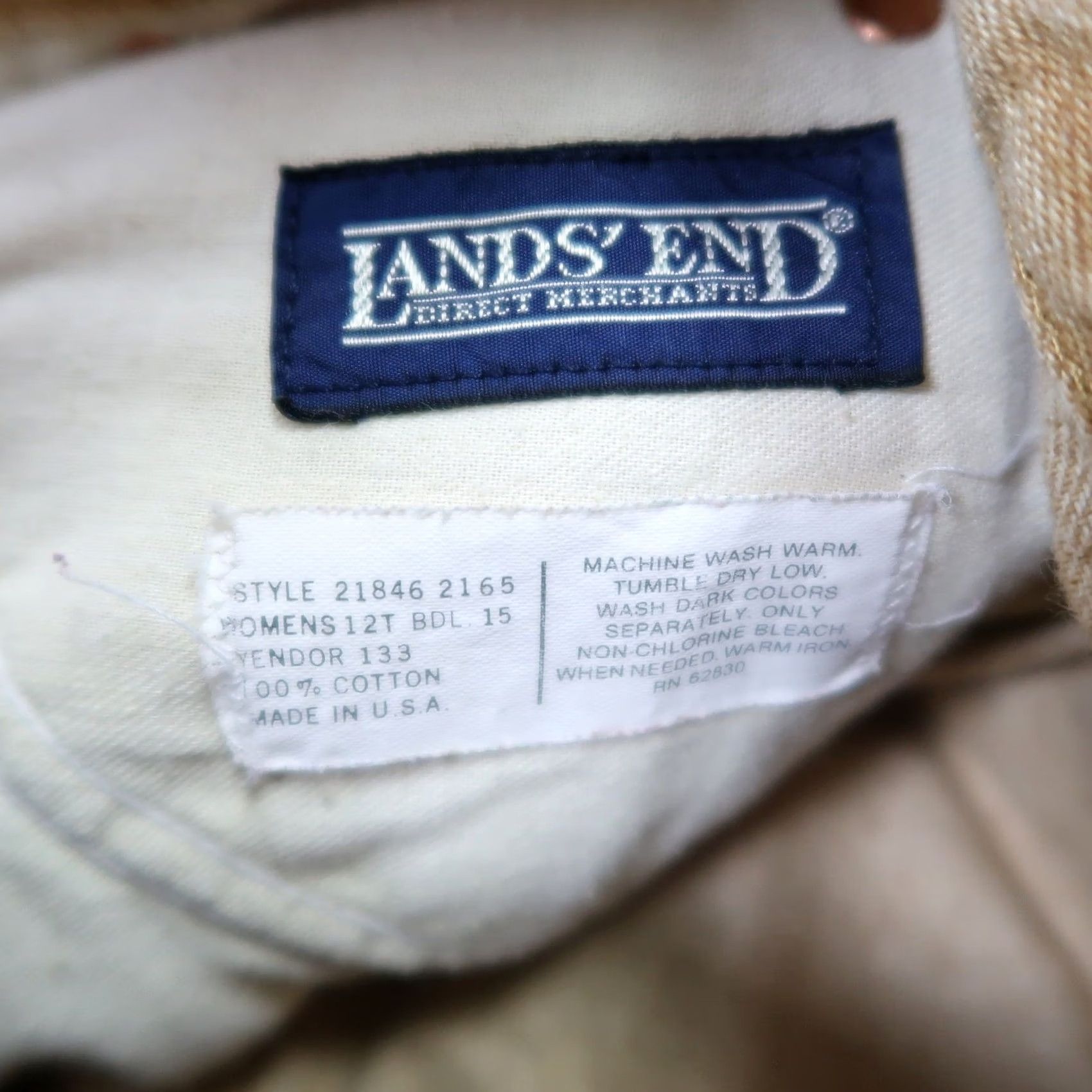 Lands' End VINTAGE Lands End jean shorts 28" tan denim high rise 90s Size 34" / US 12 / IT 48 - 5 Thumbnail