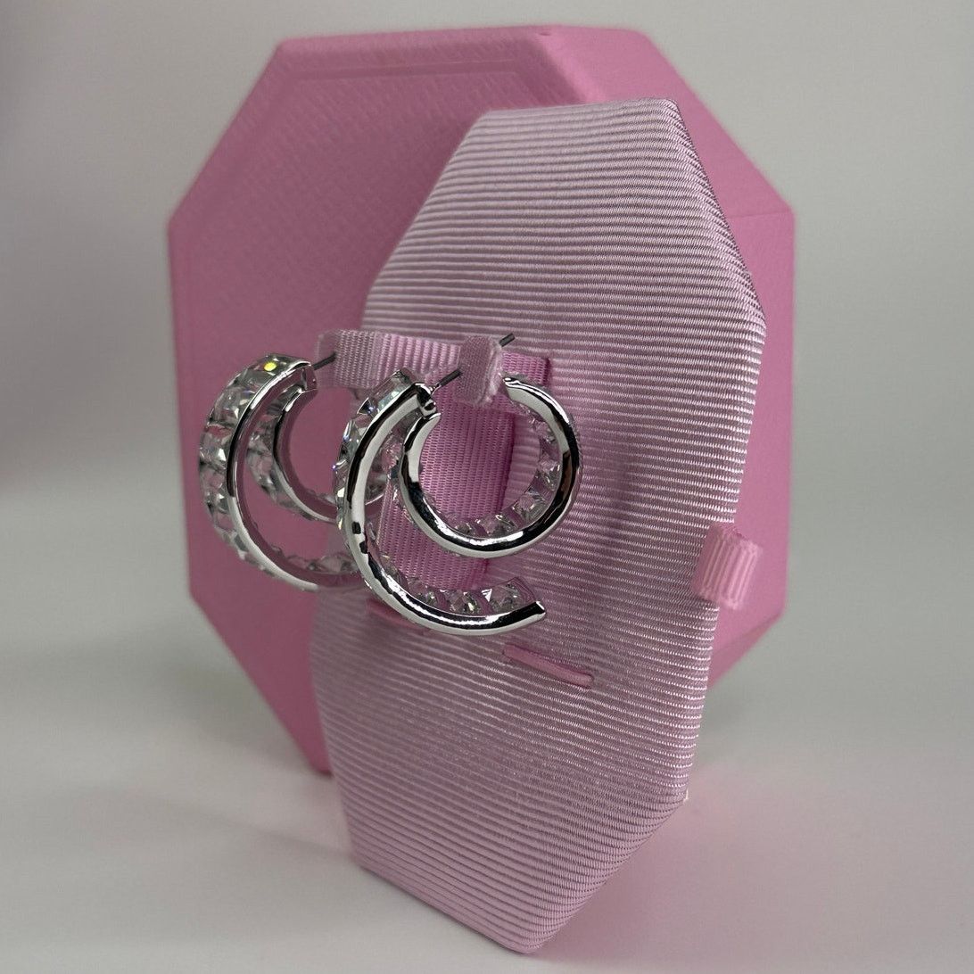 Swarovski Swarovski Matrix Hoop Earrings Baguette Cut Size ONE SIZE - 6 Thumbnail