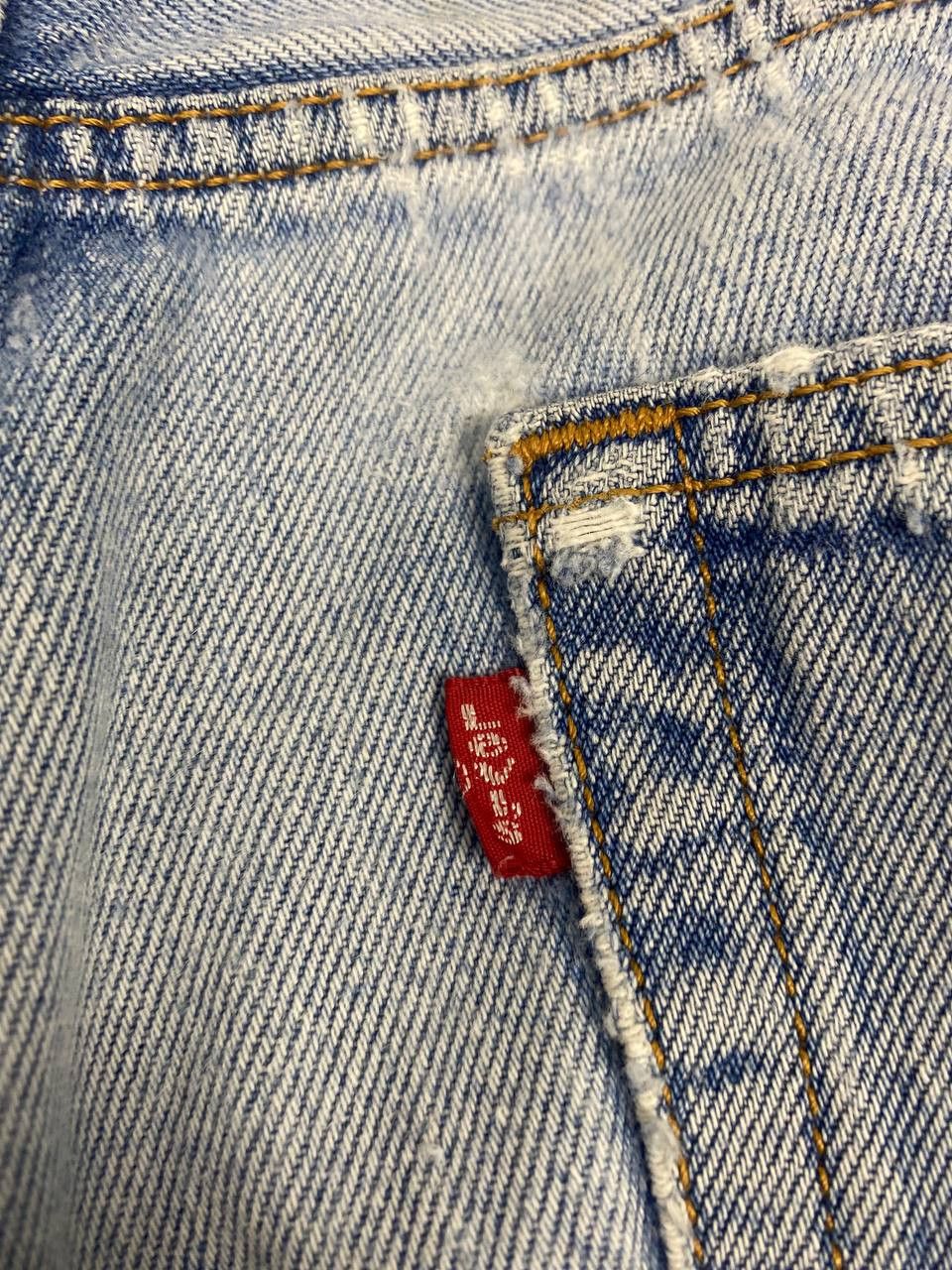 Levi's vintage levis 501 distressed denim nice design Size US 35 - 7 Thumbnail
