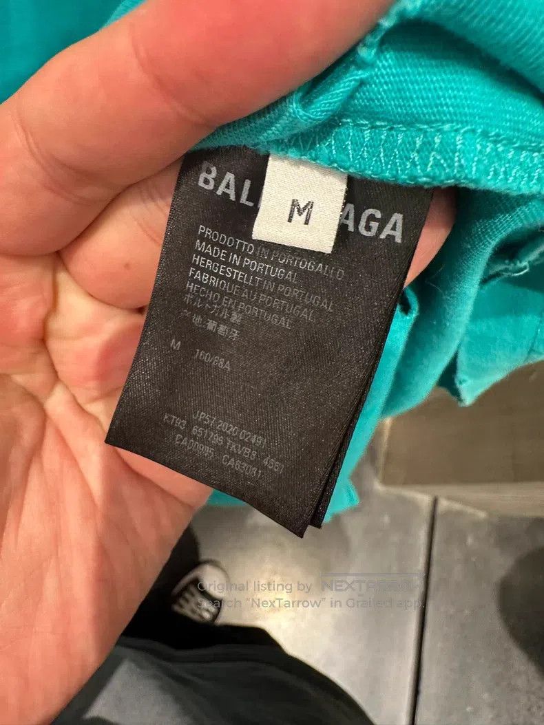 Balenciaga Balenciaga Teal large distressed logo short-sleeve Size US M / EU 48-50 / 2 - 4 Thumbnail