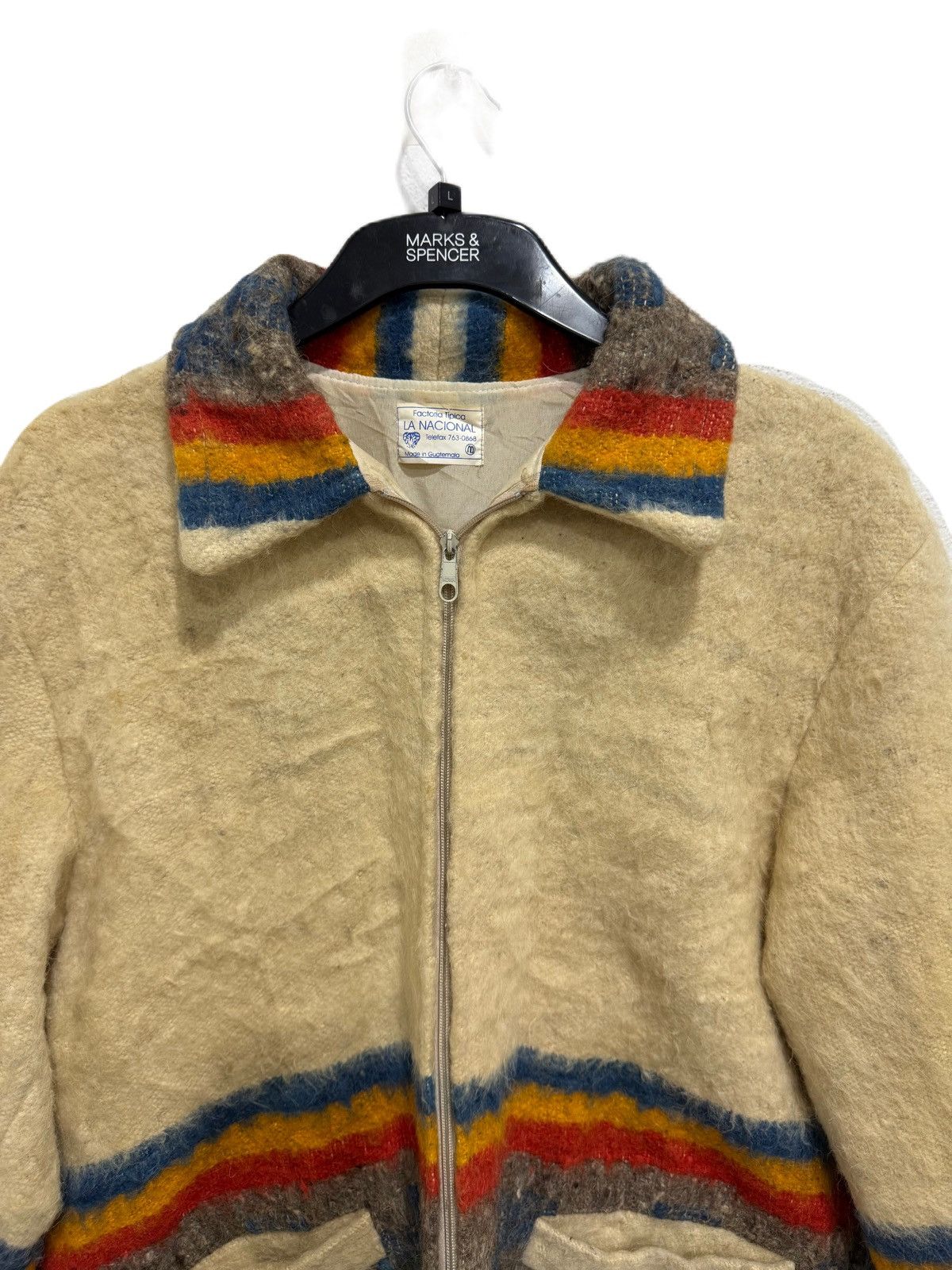 Vintage La Cional Vintage Southwestern Woven Wool Zip Jacket Fringe Size US L / EU 52-54 / 3 - 4 Thumbnail