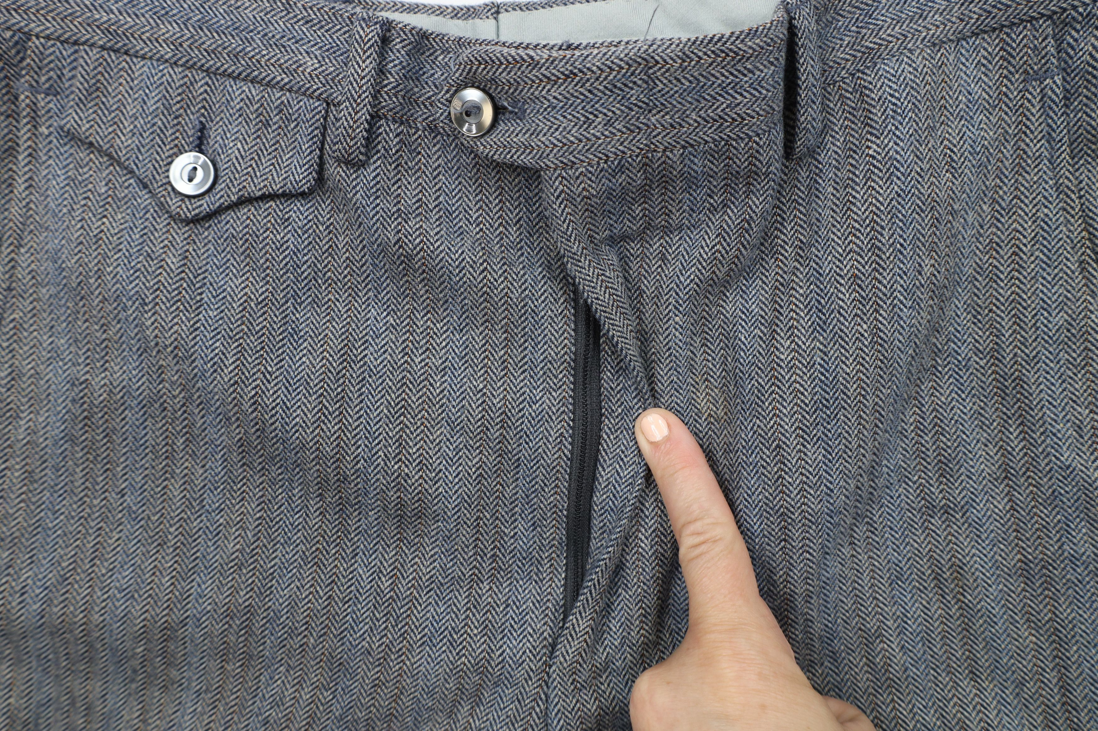 Vintage 70s Streetwear Herringbone Wide Leg Chino Pants USA