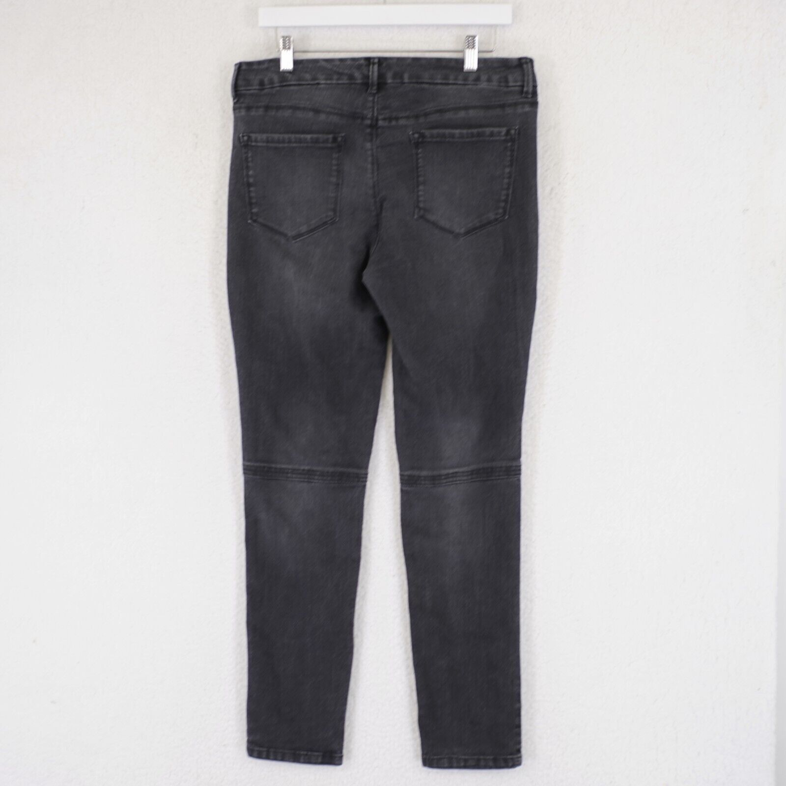 Designer Metaphor Black Denim Stretch Jeans 12 32/31 Side Zipper Pock Size 34" / US 12 / IT 48 - 5 Thumbnail