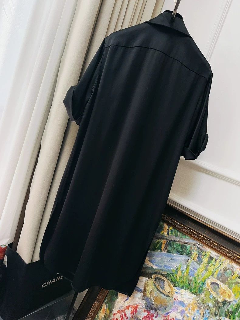 Chanel Chanel 23C black silk satin short-sleeved dress Size XS / US 0-2 / IT 36-38 - 7 Thumbnail