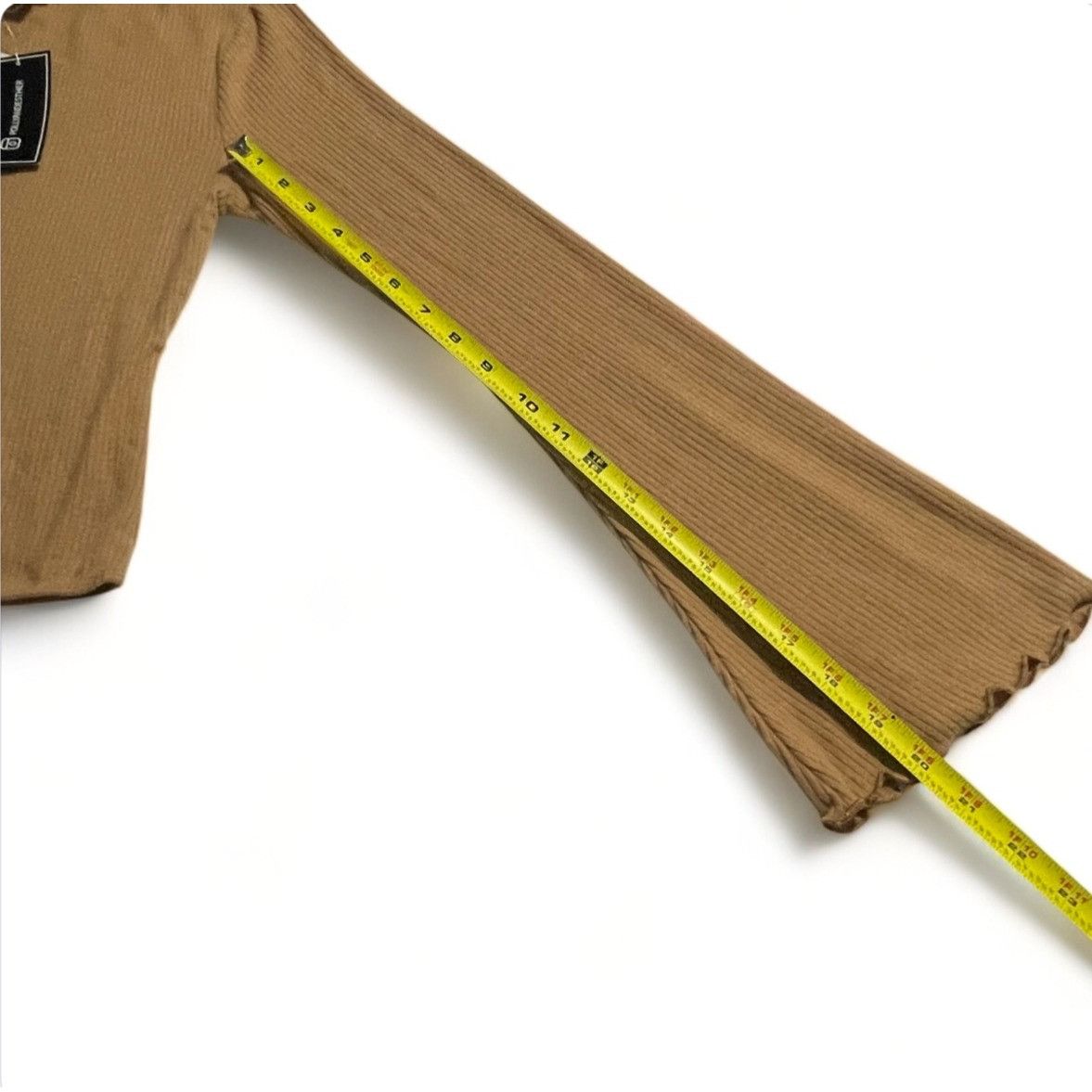 Other Just Polly Juniors' Long Bell-Sleeve Ribbed Bodysuit - Camel Size M / US 6-8 / IT 42-44 - 10 Thumbnail