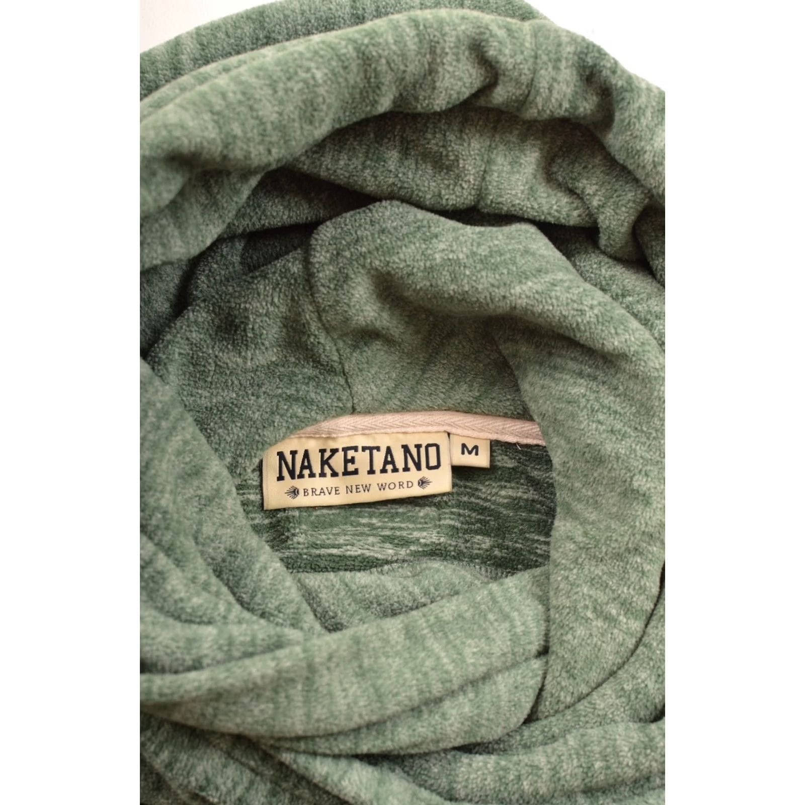 Vintage Naketano Brave New Word Green Fleece Pullover Hoodie Hoody M Women Long Sleeve Hoodie Size M / US 6-8 / IT 42-44 - 4 Thumbnail