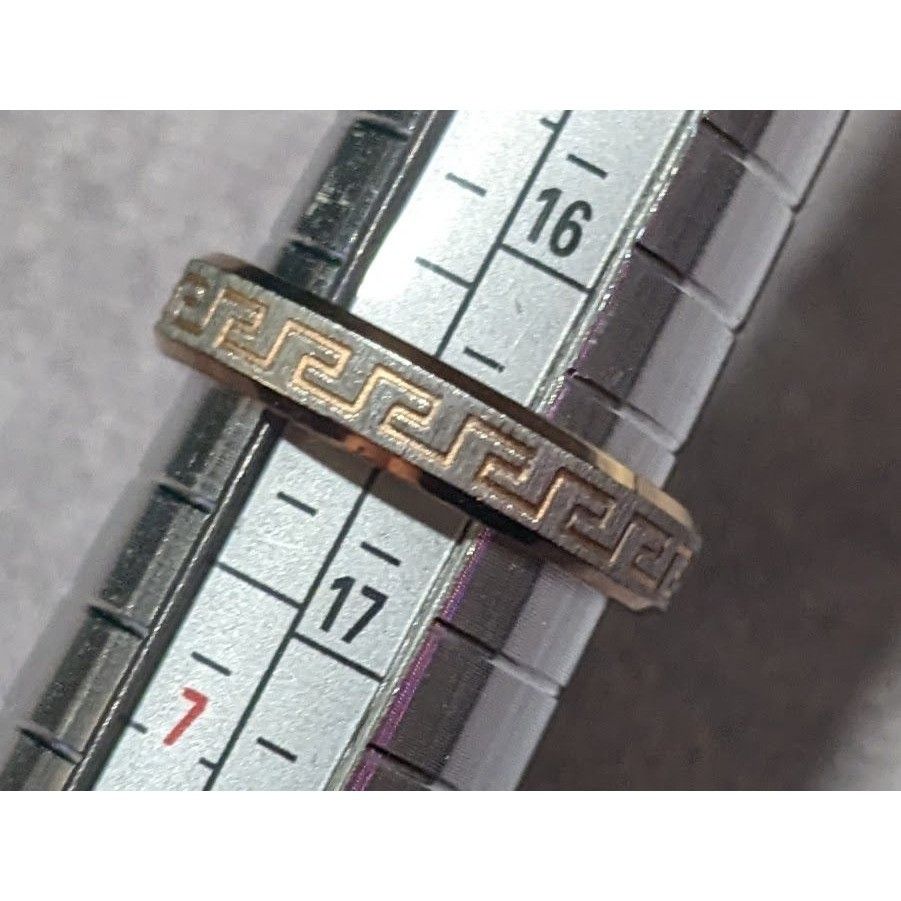 Other Rose Gold Tone Stainless Steel Greek Key Engraved Ring Size Size ONE SIZE - 8 Thumbnail