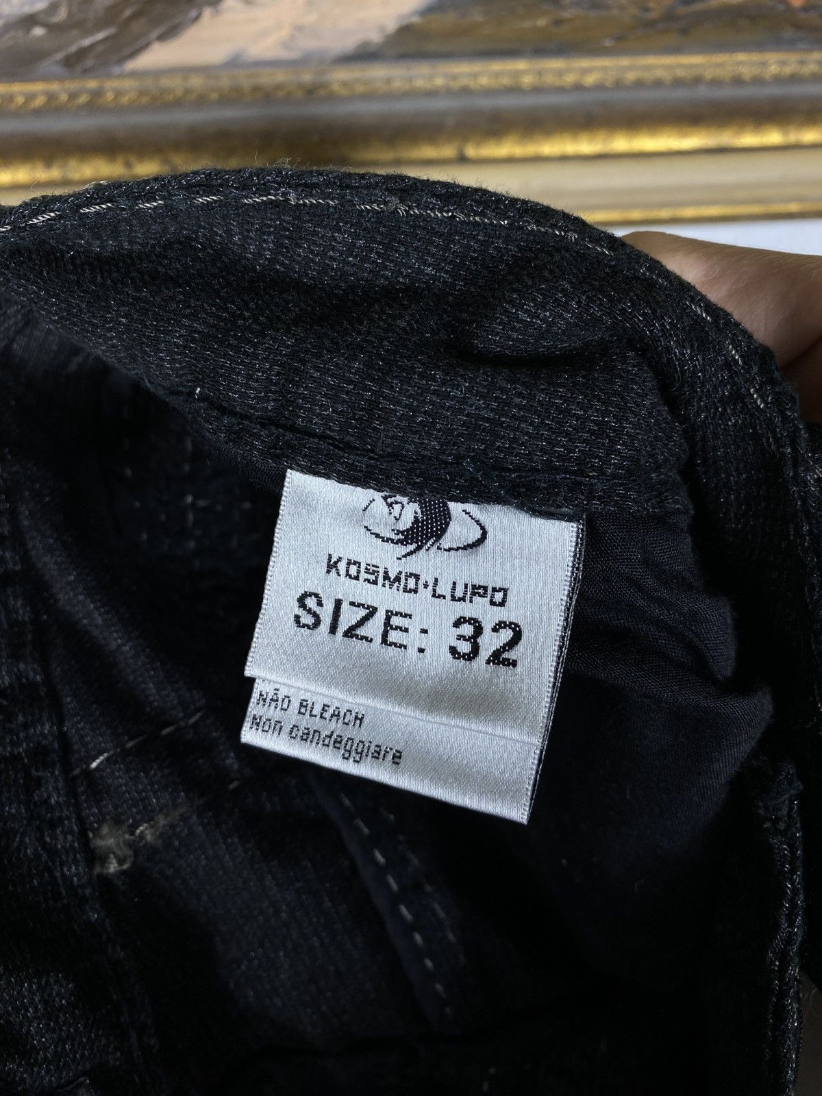 Japanese Brand × Vintage Kosmo Lupo Black Vintage Denim Jeans Avant Harde Trousers Size US 32 / EU 48 - 11 Thumbnail